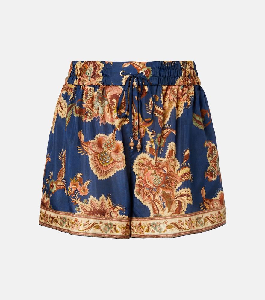 zimmermann aster printed silk shorts
