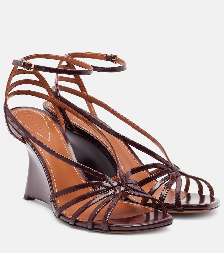 zimmermann aura 85 patent leather wedge sandals