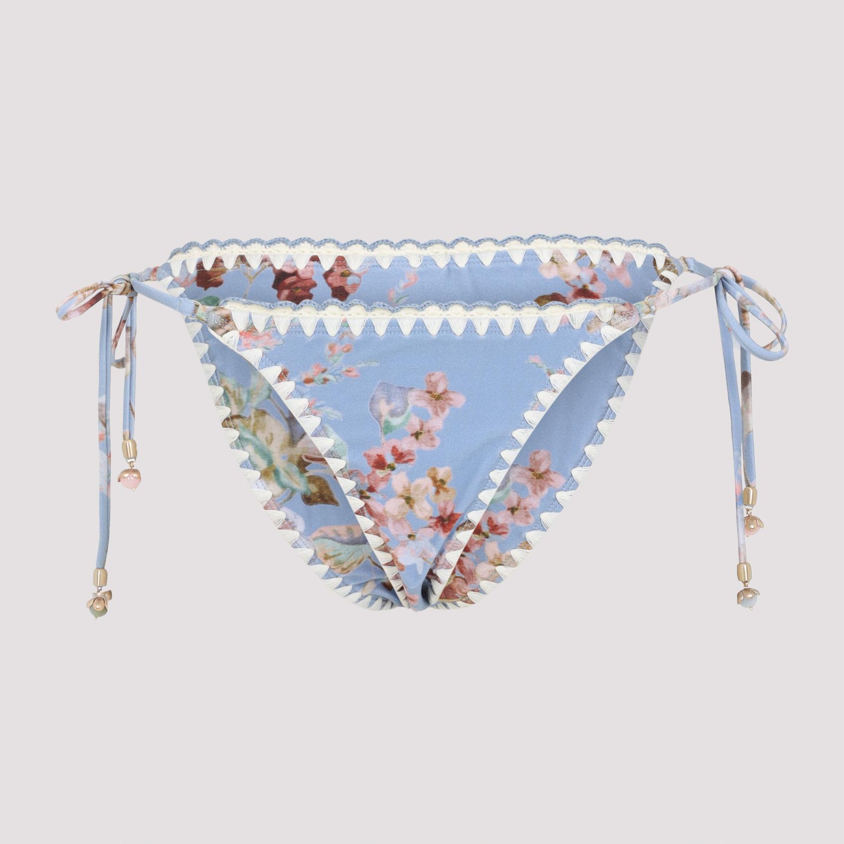 zimmermann awaken crochet edge tie pant blue polyamide elastane - women