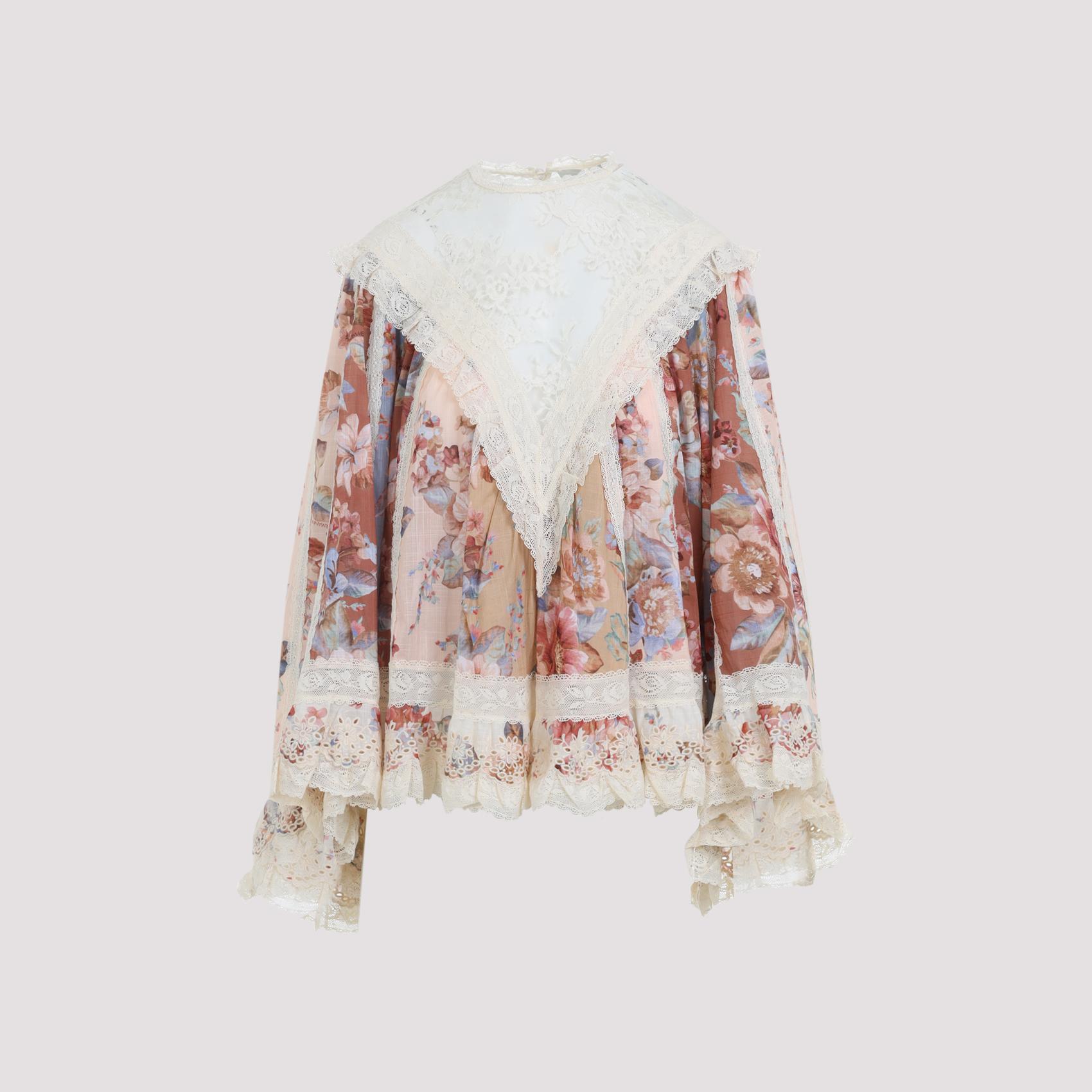 zimmermann awaken lace trim blouse multicolour cotton tops - women