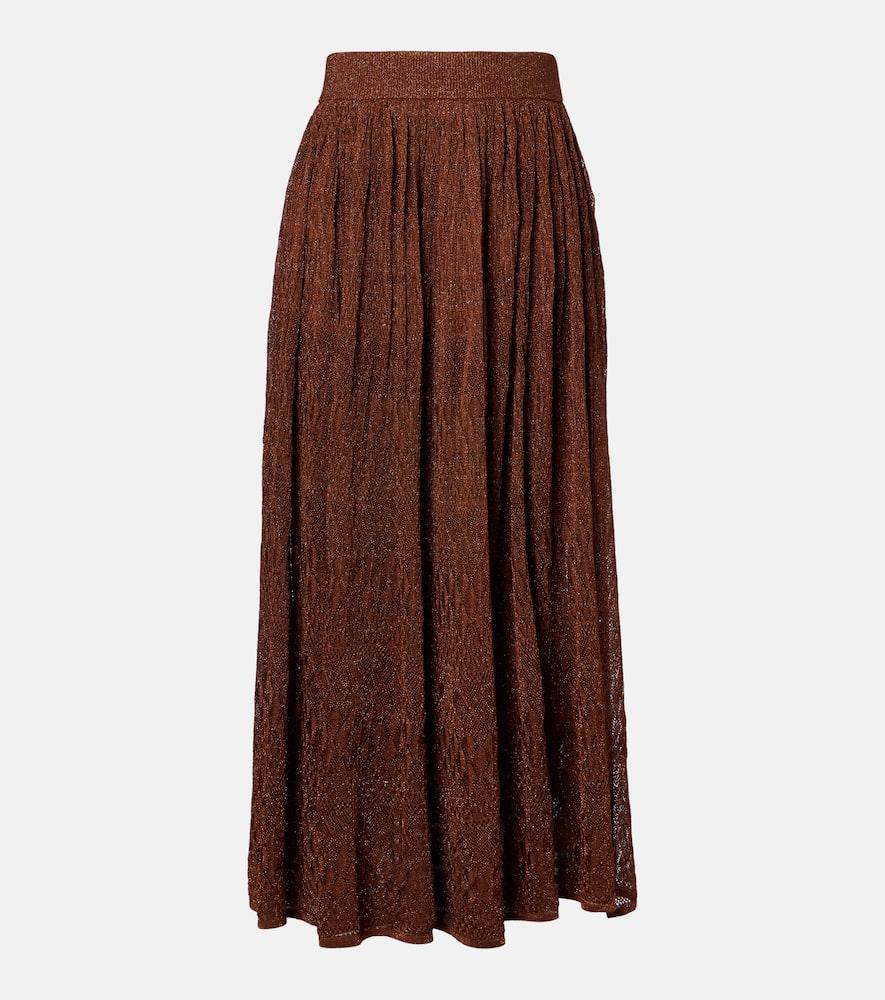zimmermann awaken lamé lace midi skirt
