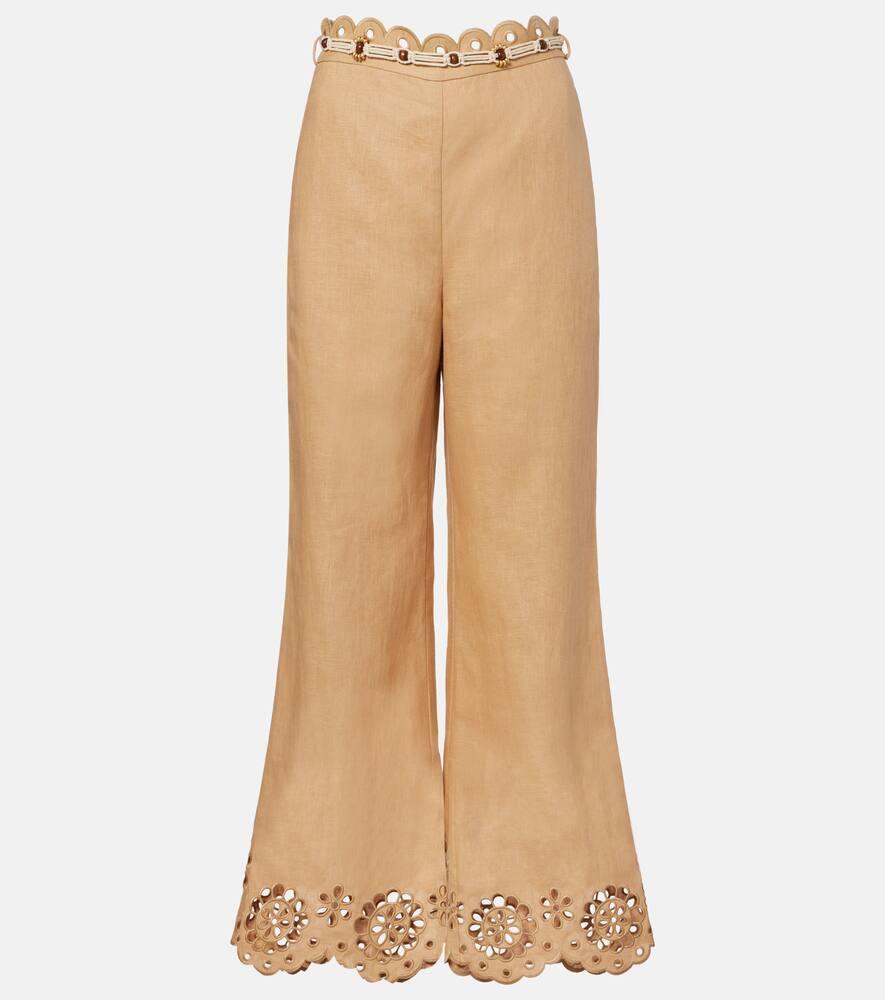 zimmermann awaken linen cropped flared pants