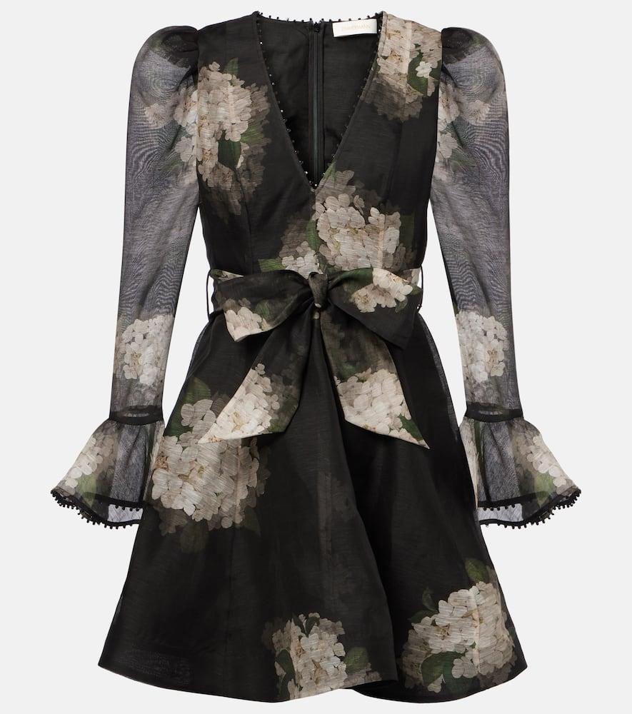 zimmermann balance floral linen and silk minidress
