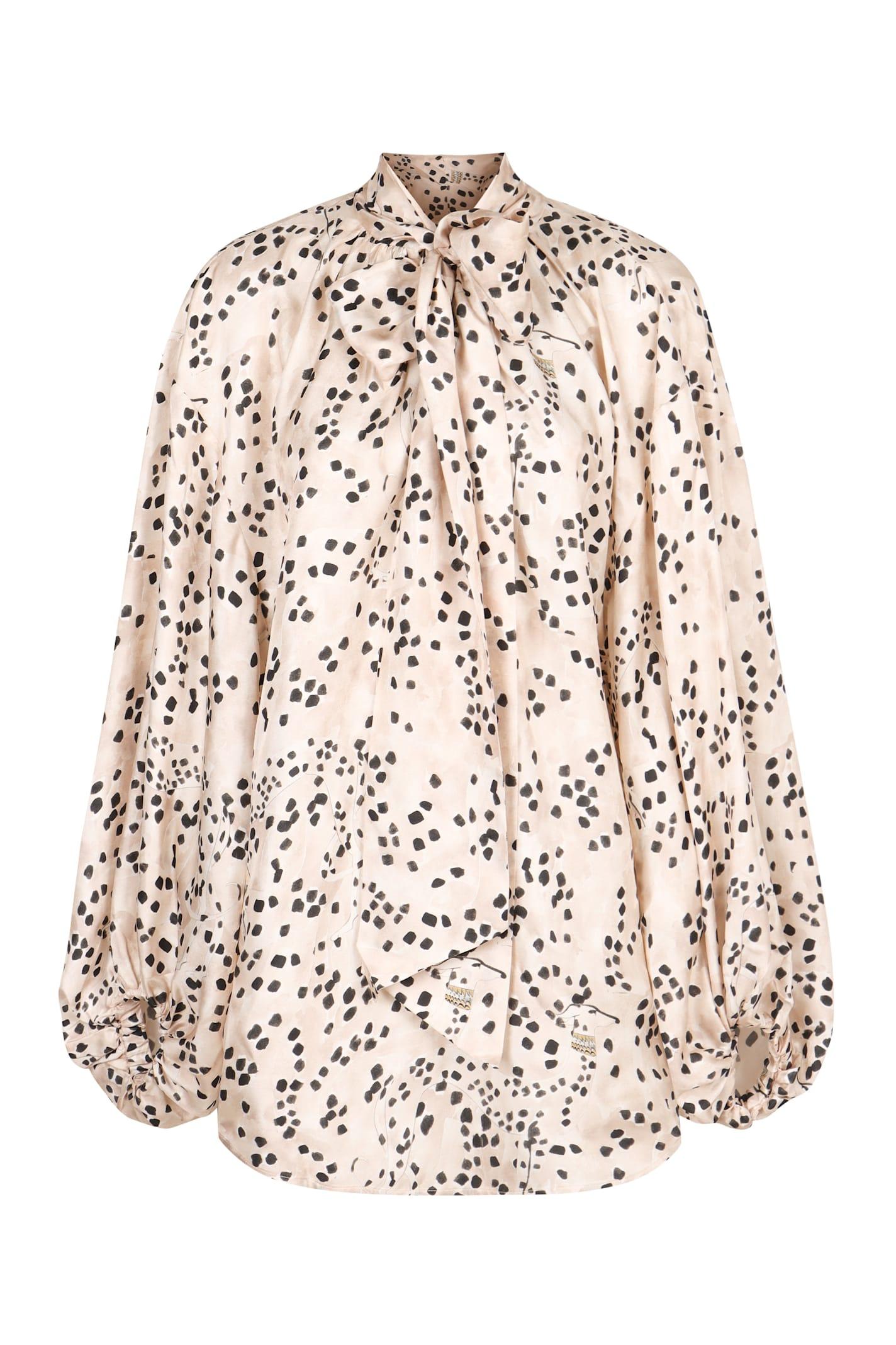 zimmermann billow printed silk blouse