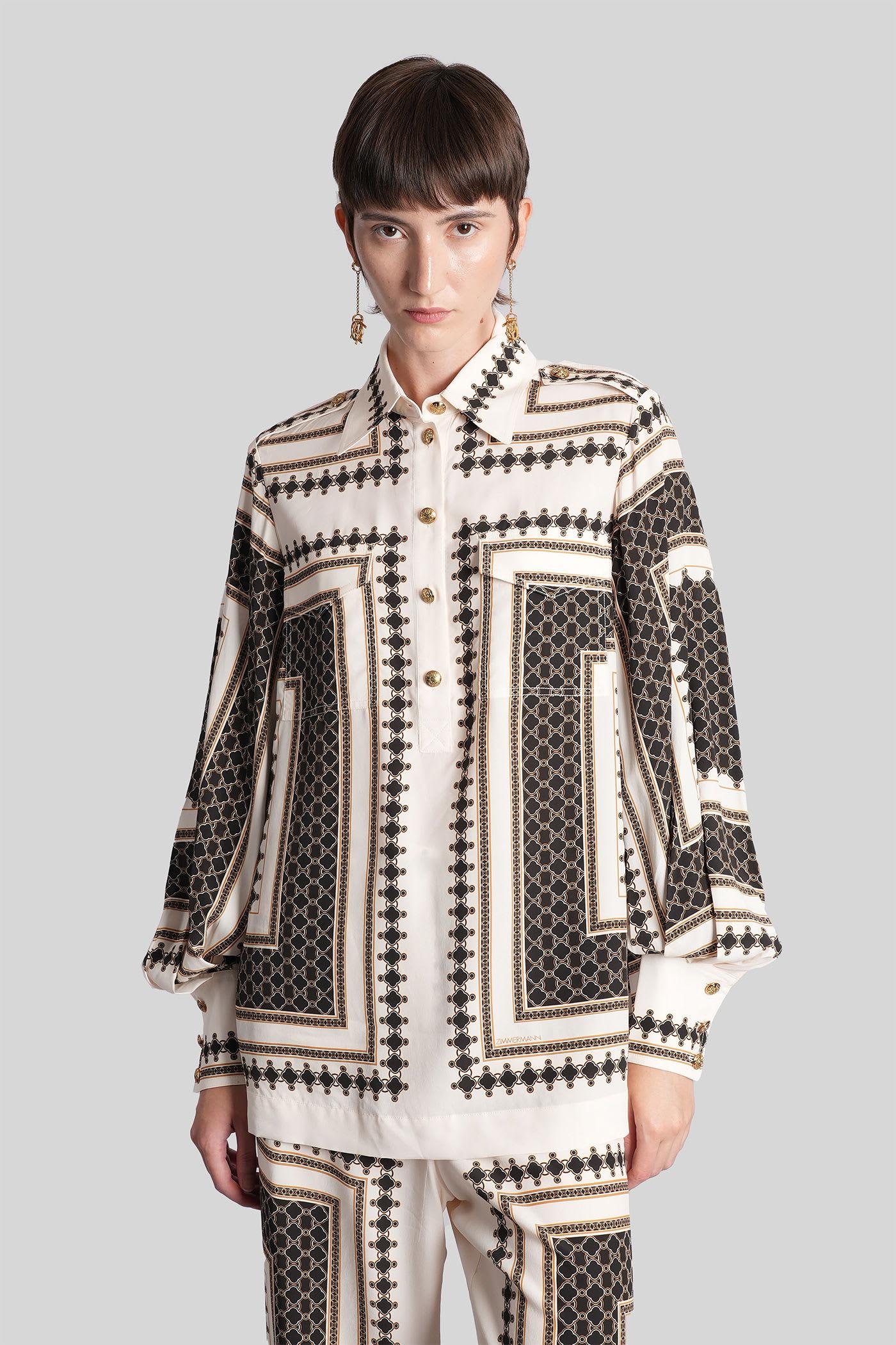 zimmermann blouse in beige viscose