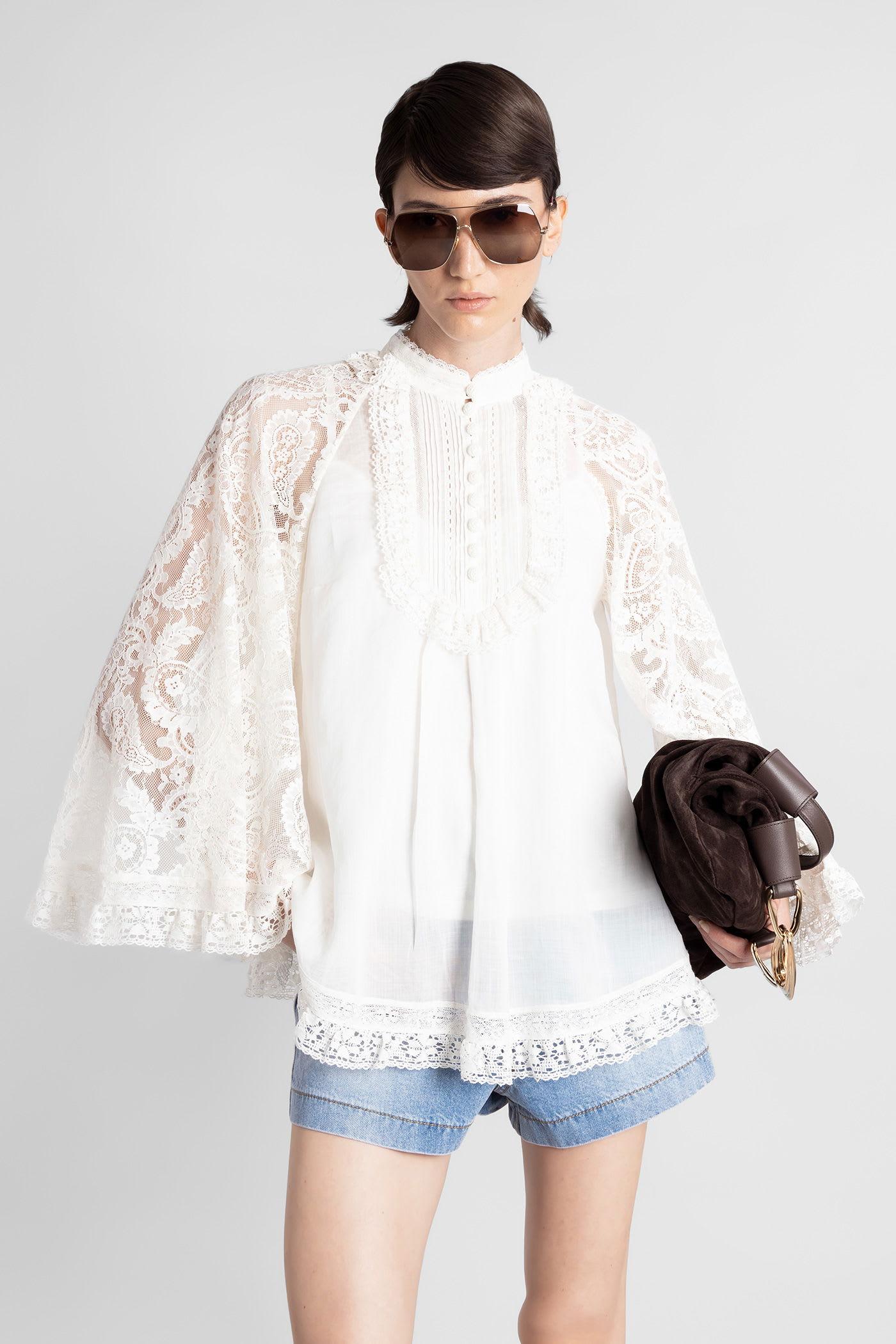 zimmermann blouse in white ramie