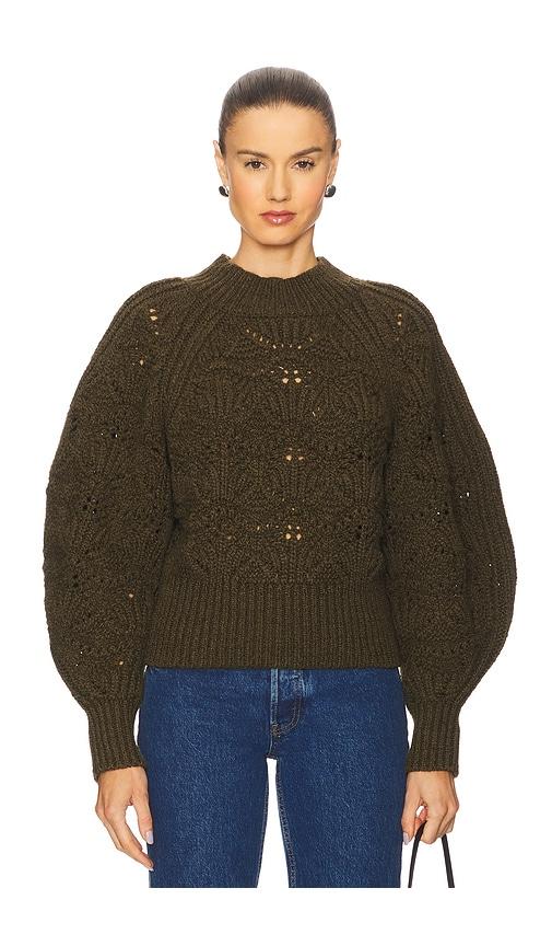 zimmermann cable sweater in olive.