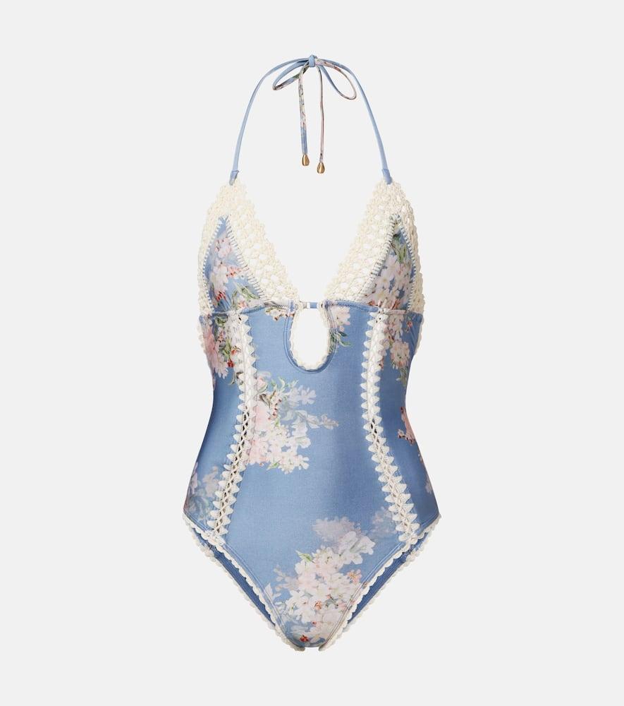 zimmermann cascadian crochet keyhole cutout swimsuit