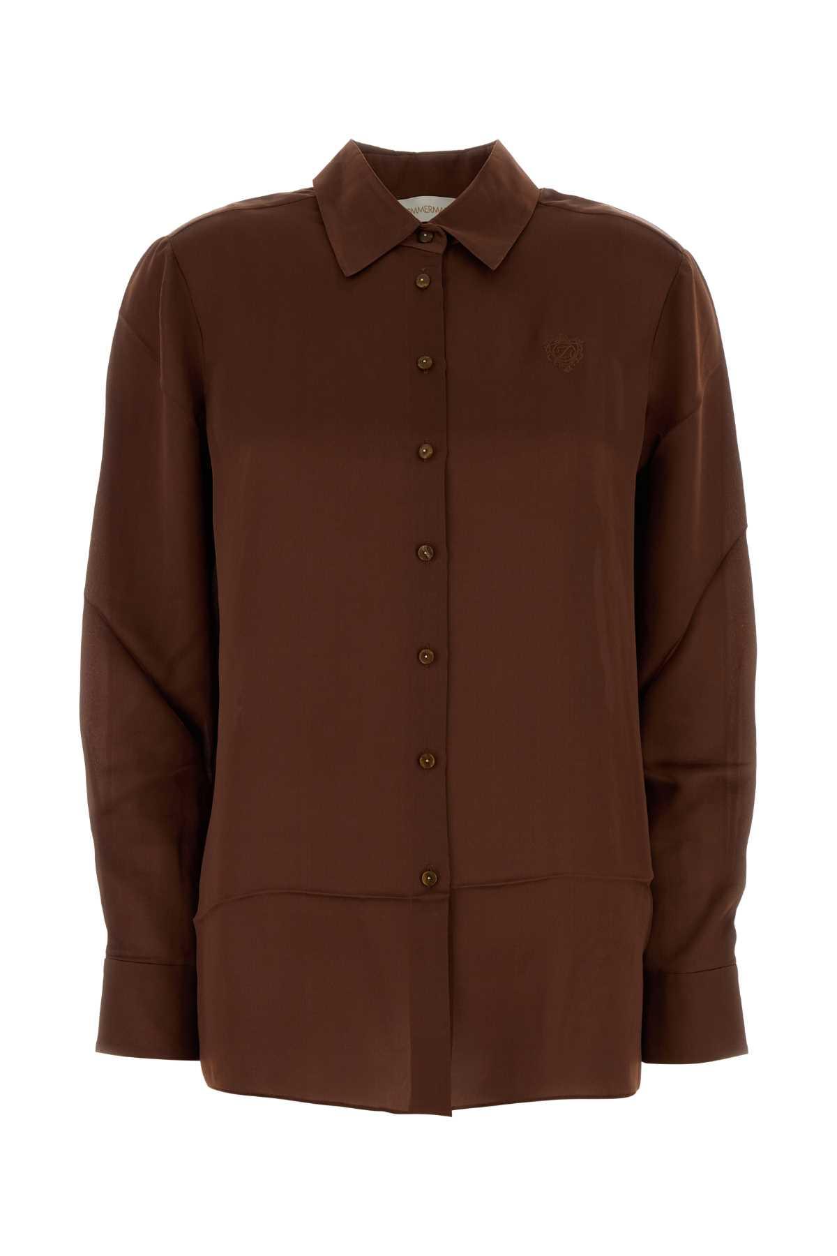 zimmermann chocolate satin hypnotic shirt