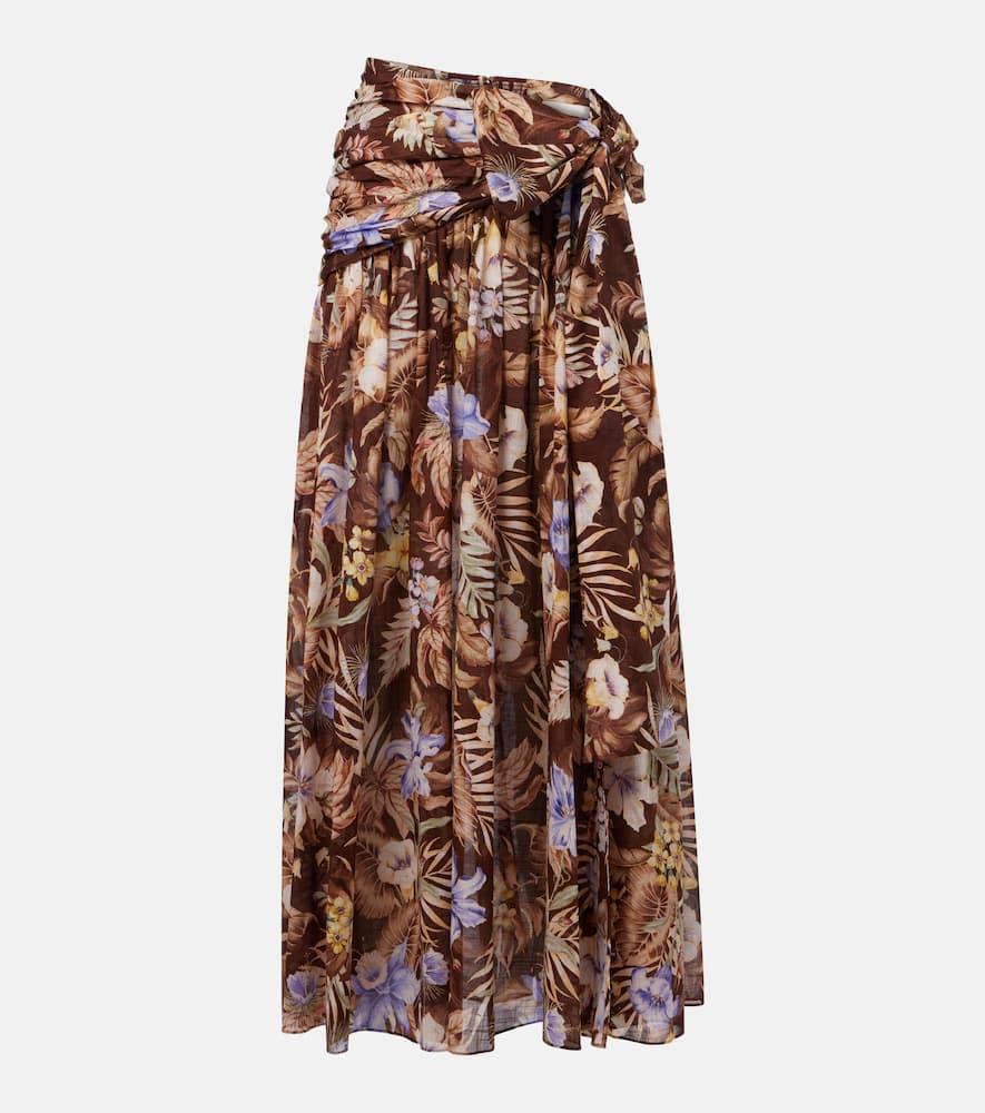 zimmermann coco floral cotton maxi skirt