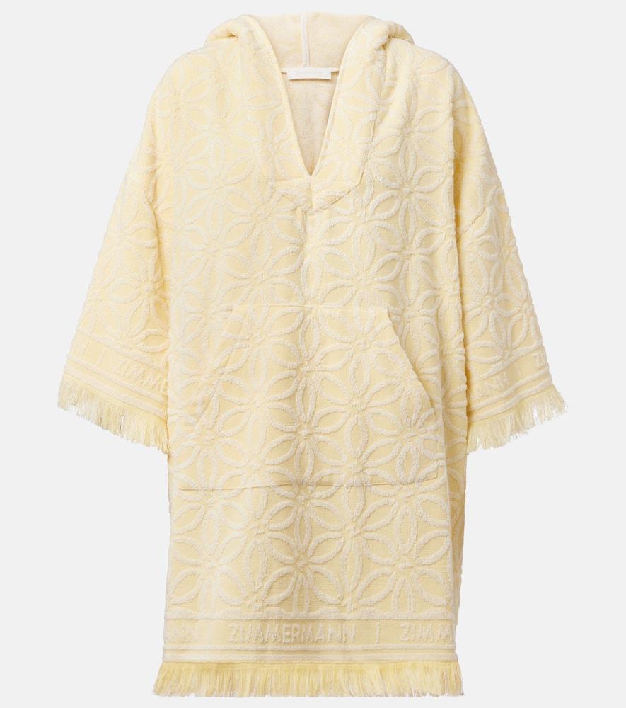 zimmermann coco fringed cotton terry beach dress