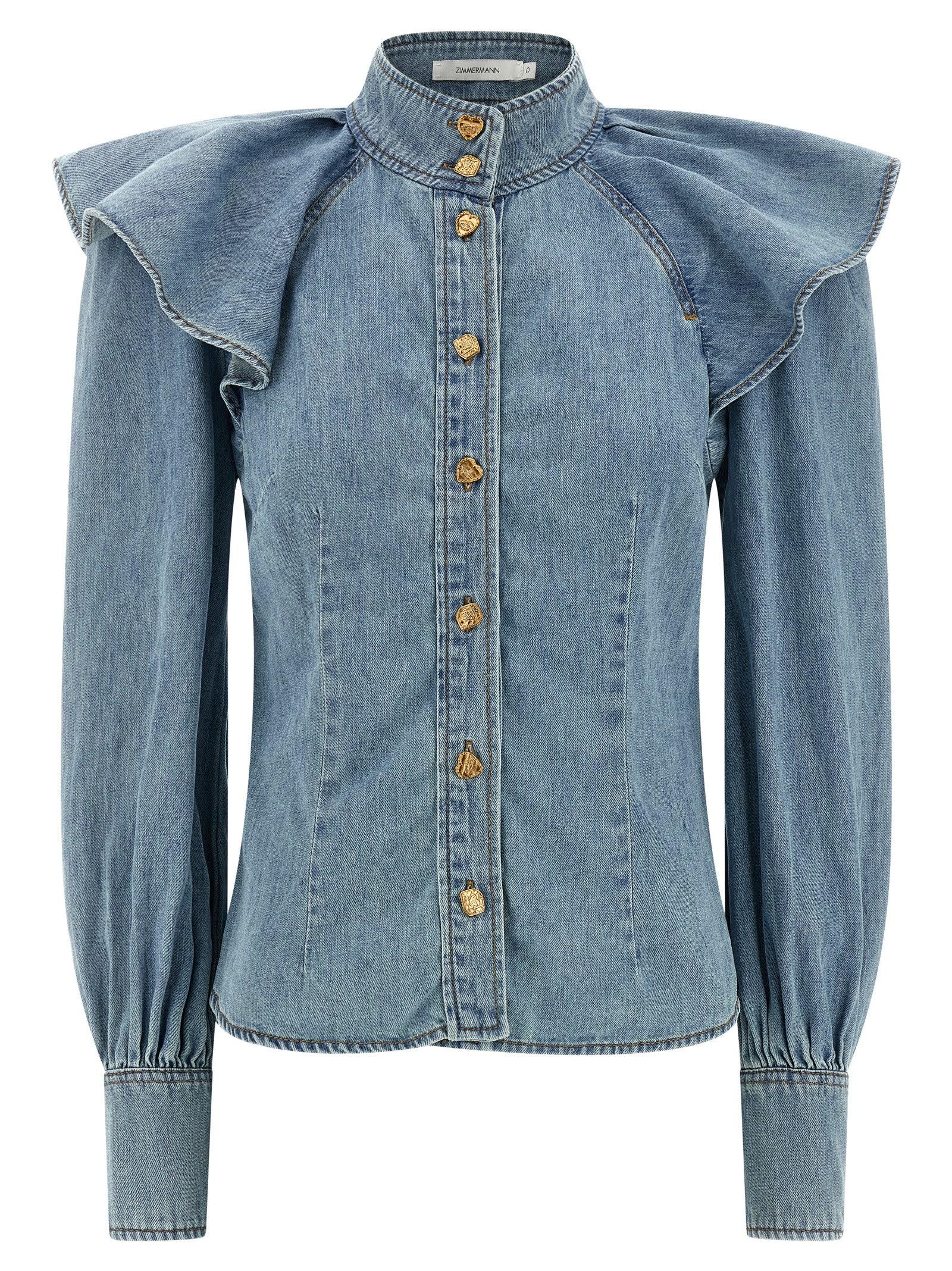 zimmermann crush denim blouse
