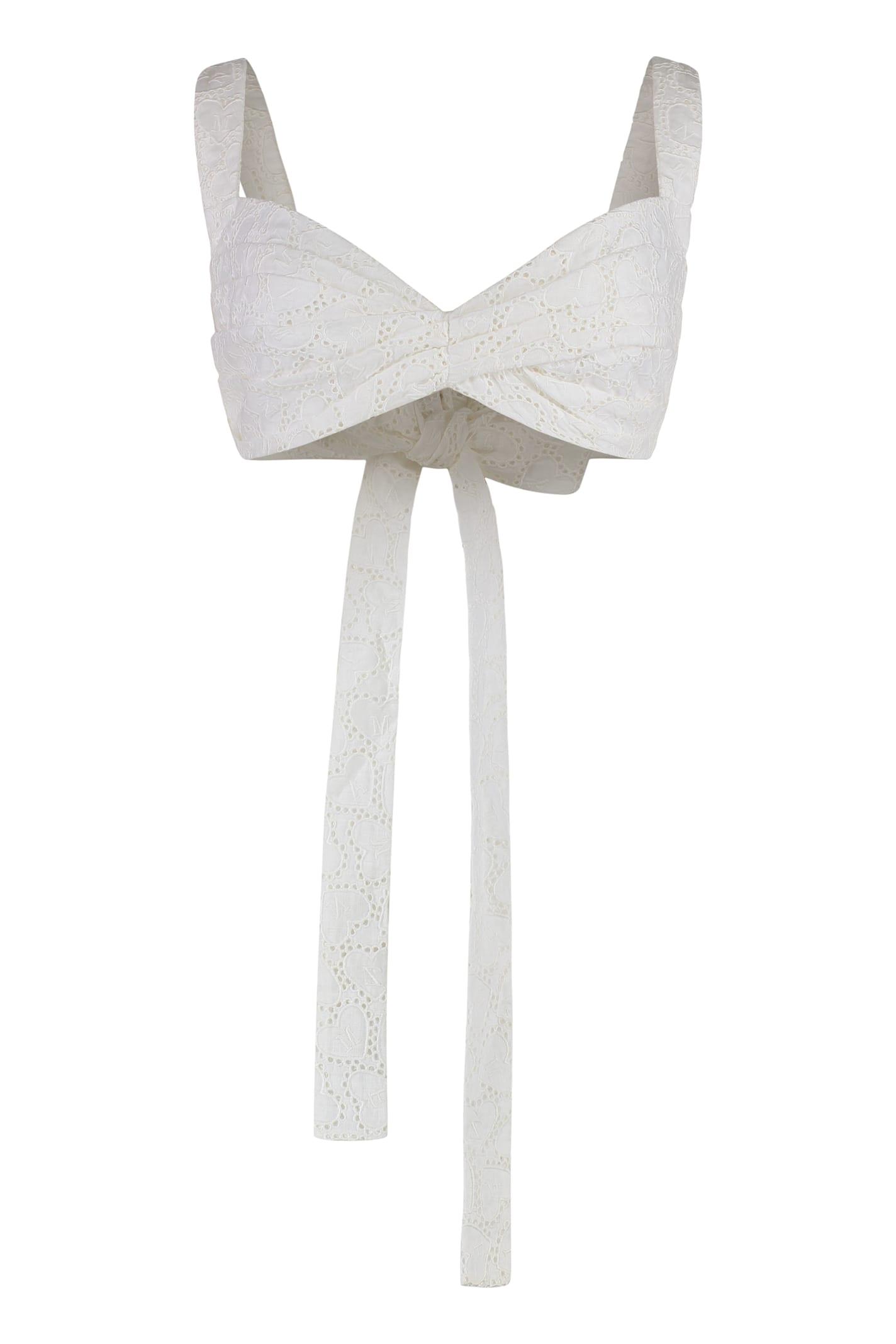 zimmermann crush embroidered linen top