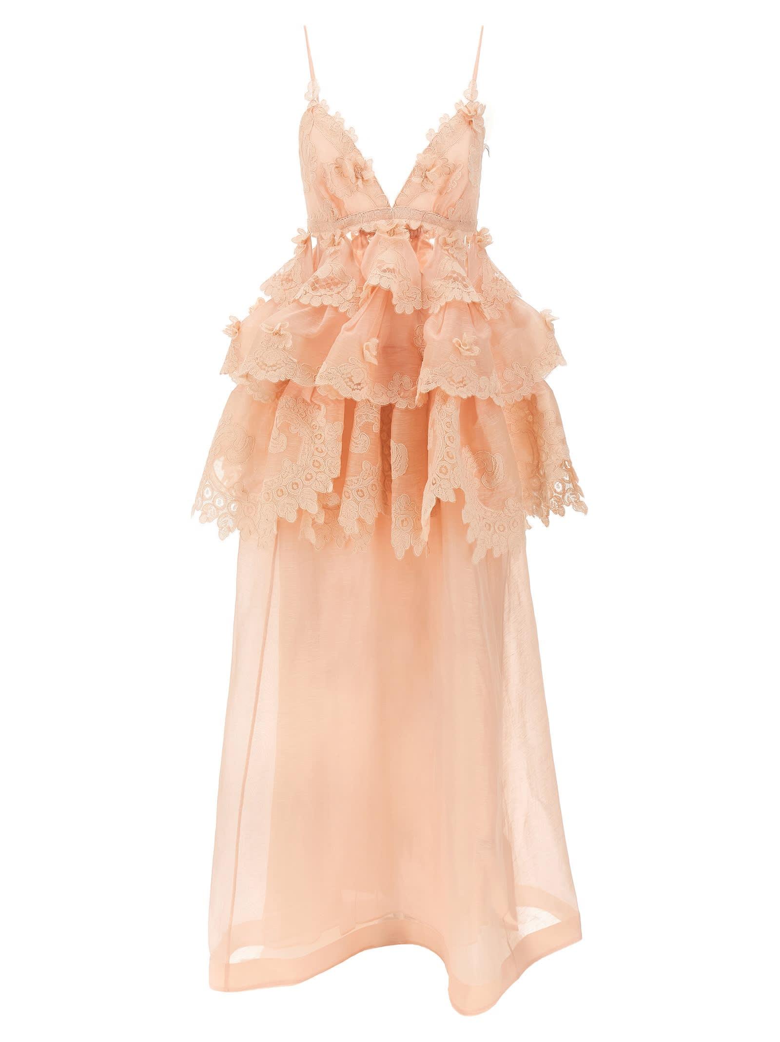 zimmermann crush tiered lace maxi dress