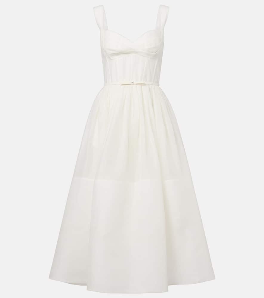 zimmermann dawning linen and silk midi dress