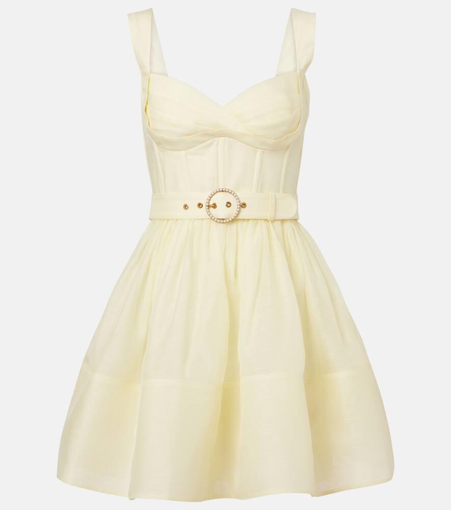 zimmermann dawning linen and silk minidress