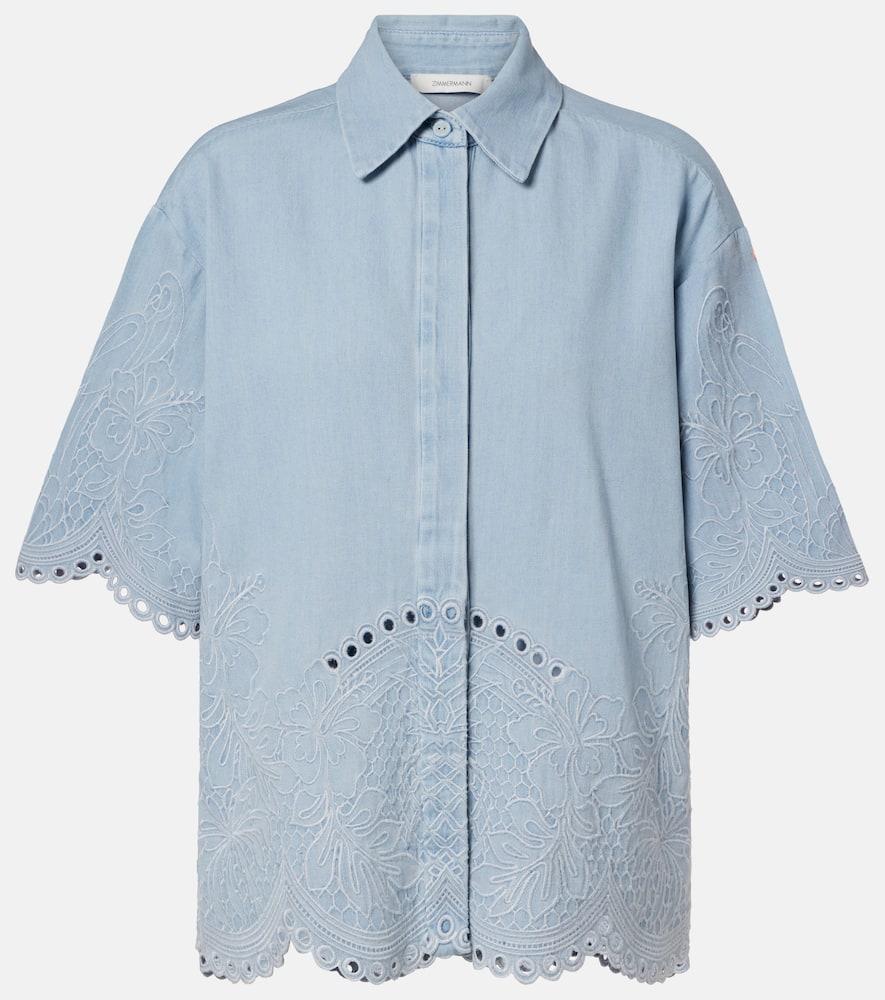 zimmermann daylight broderie anglaise denim shirt