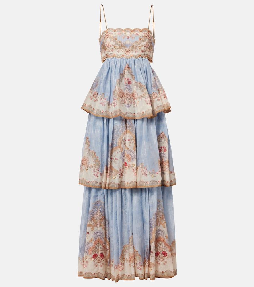zimmermann daylight floral tiered maxi dress