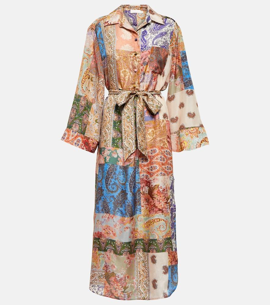 zimmermann devi printed silk midi dress