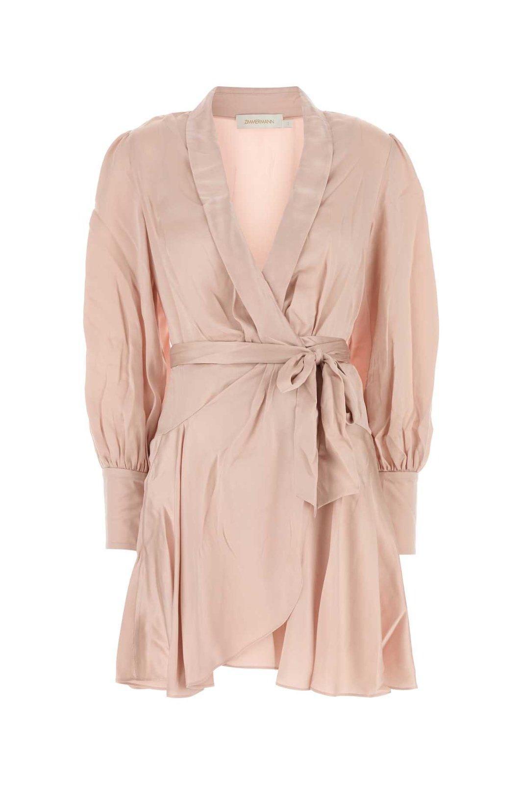 zimmermann dress woman in rose-pink silk