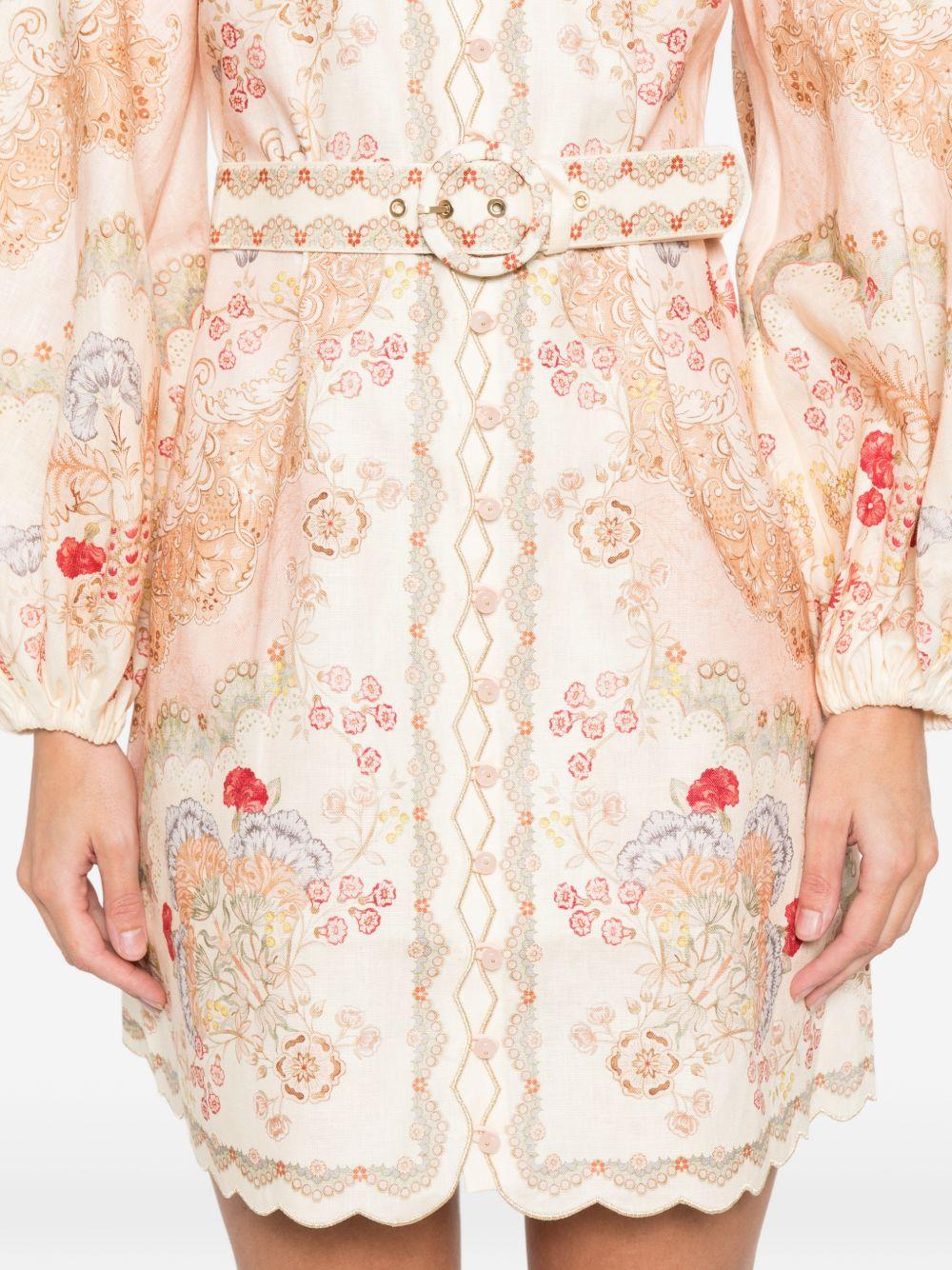 zimmermann dresses beige linen - women