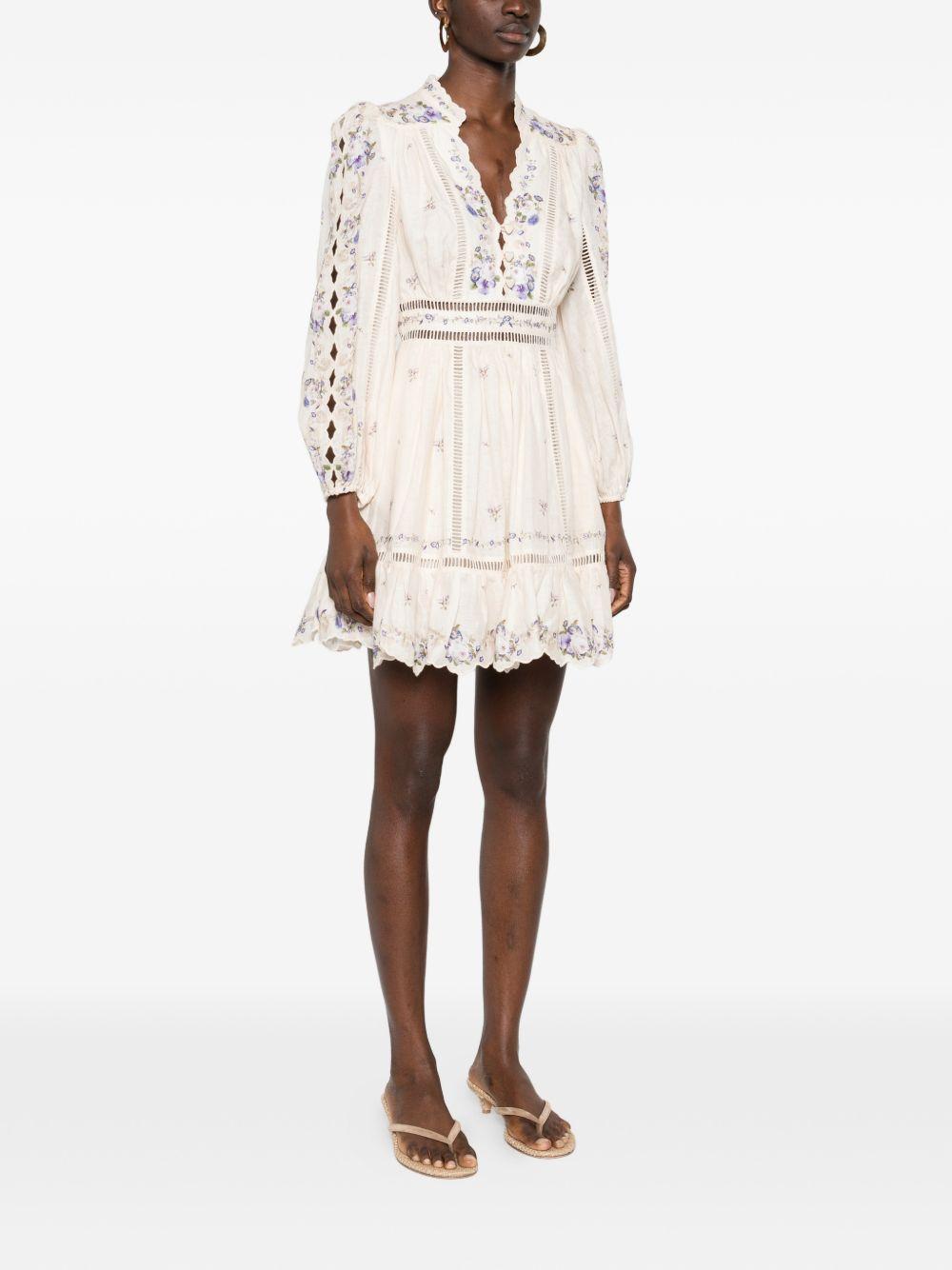 zimmermann dresses beige linen - women