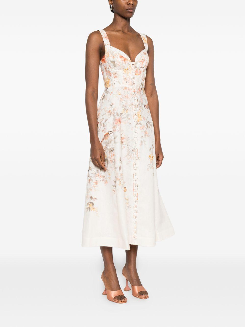 zimmermann dresses beige linen - women