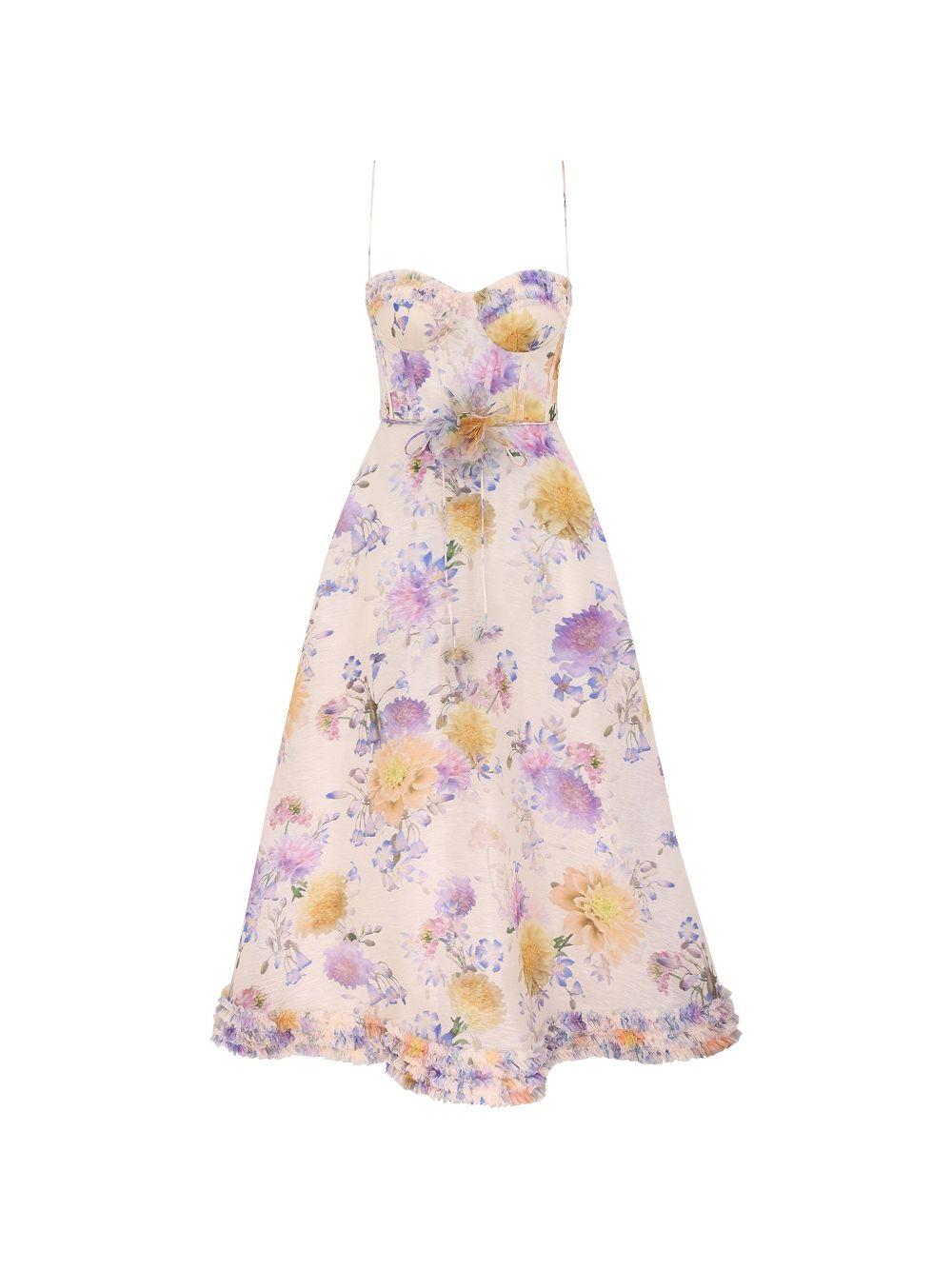 zimmermann dresses beige linen silk - women