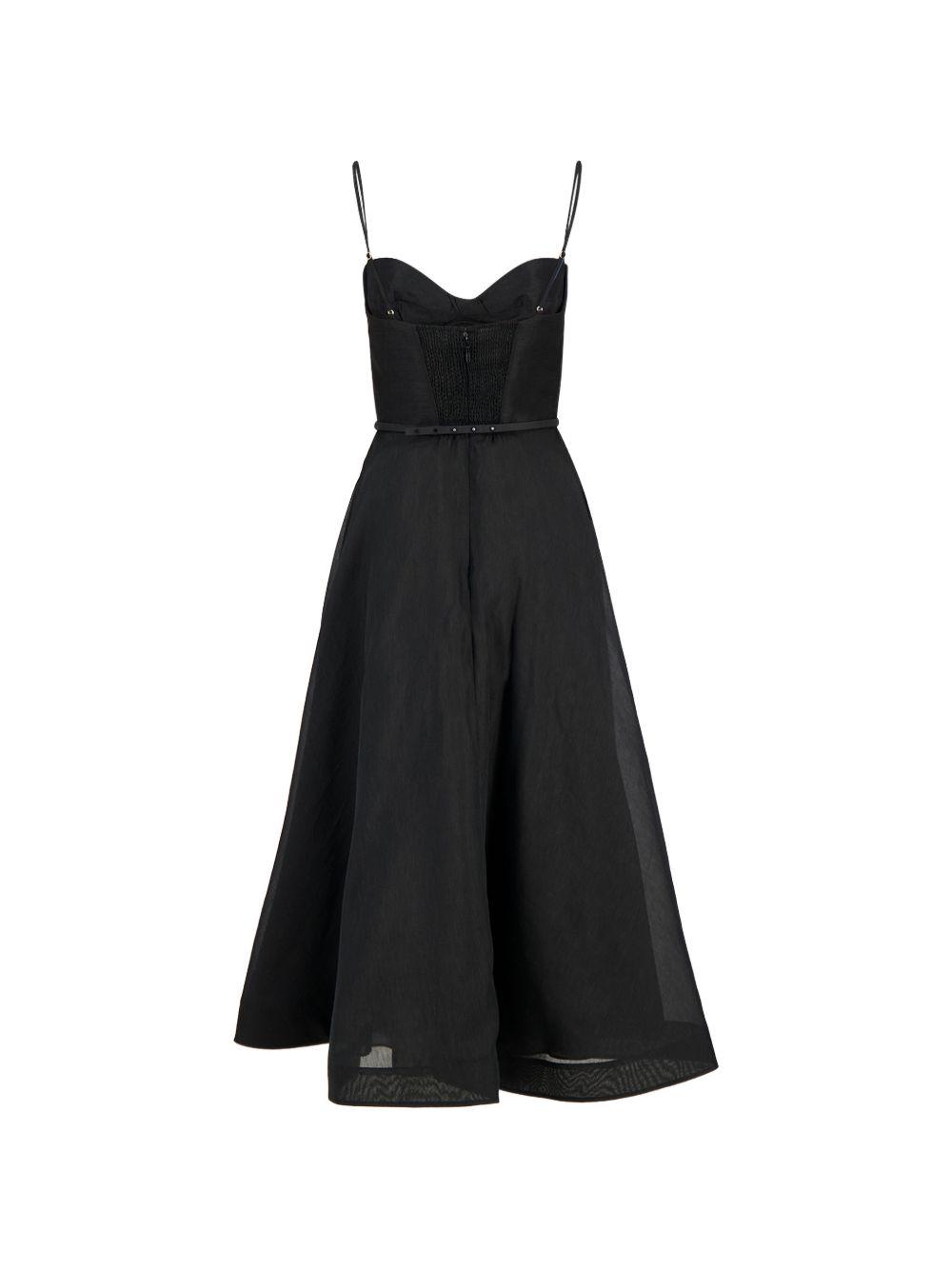zimmermann dresses black linen silk - women
