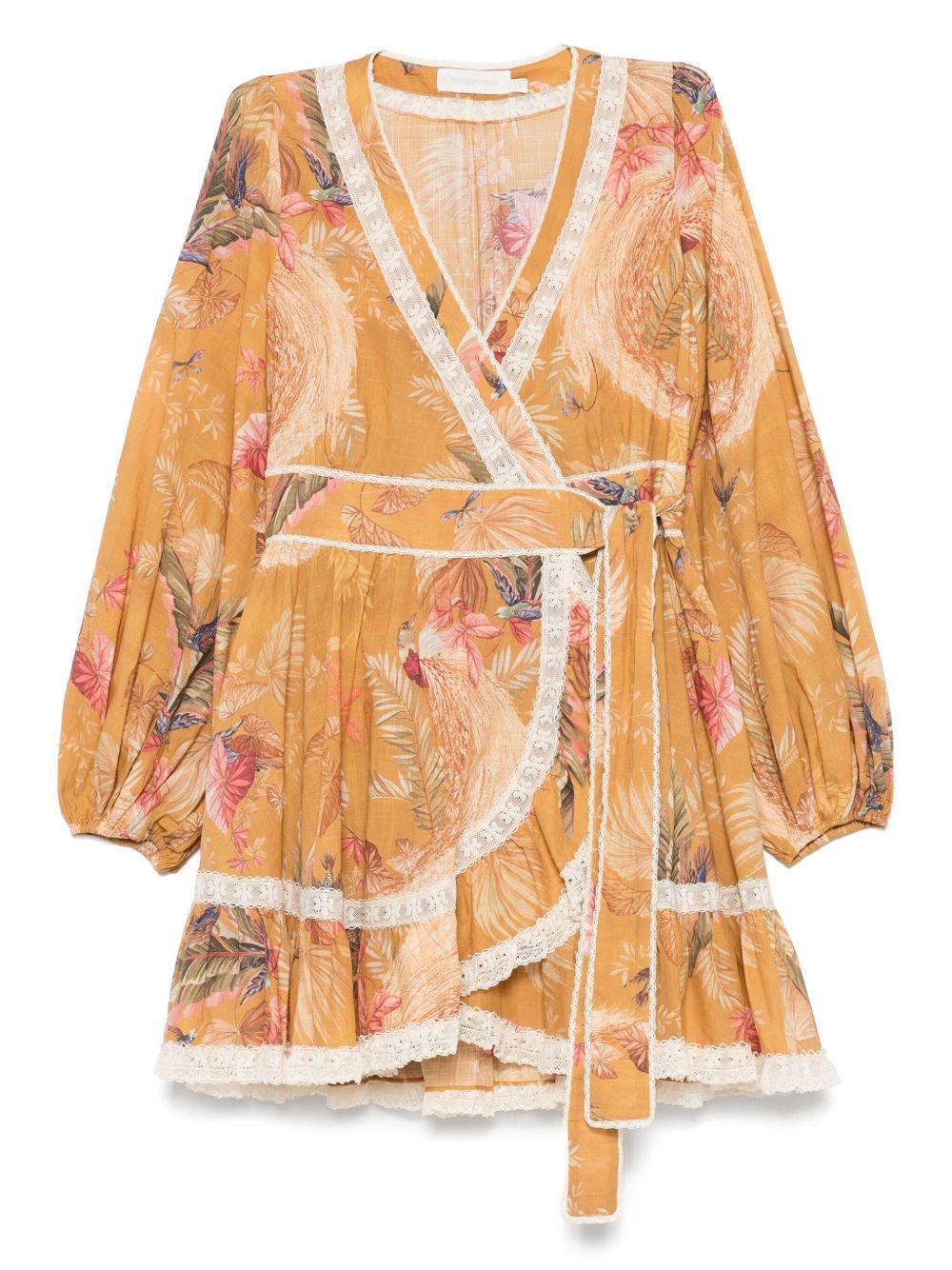 zimmermann dresses ochre cotton - women