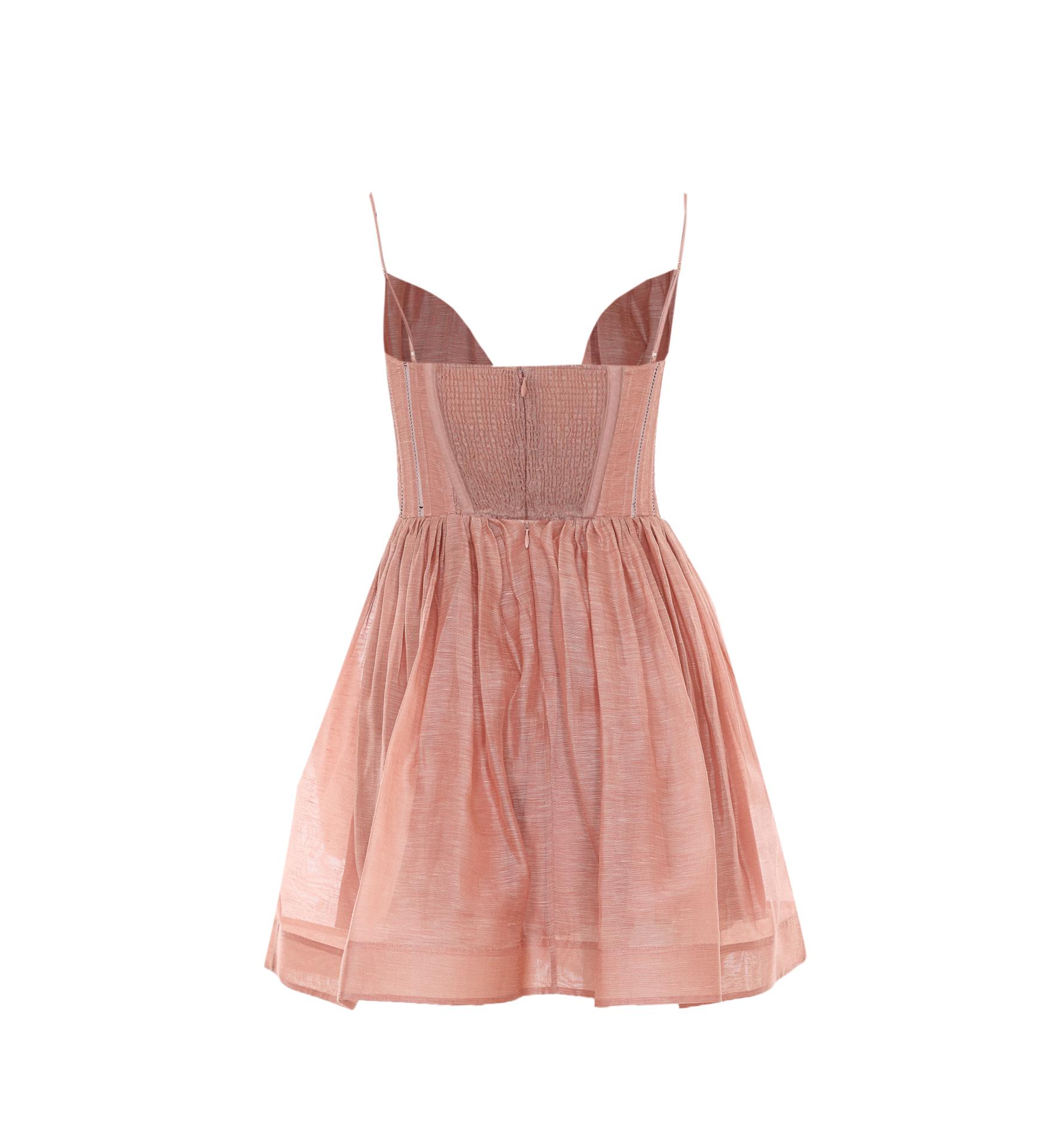 zimmermann dresses pink linen - women
