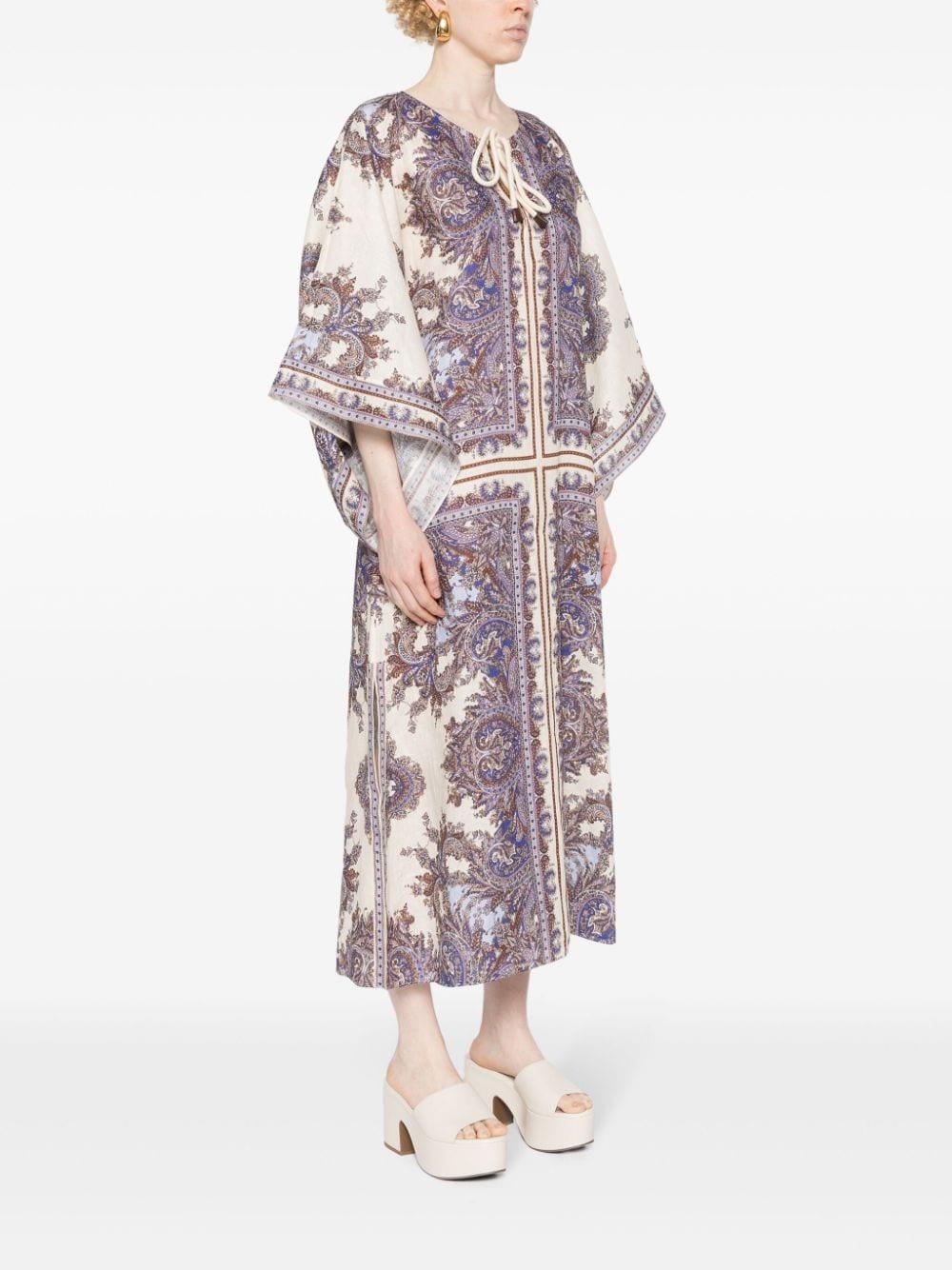 zimmermann dresses purple linen/flax - women