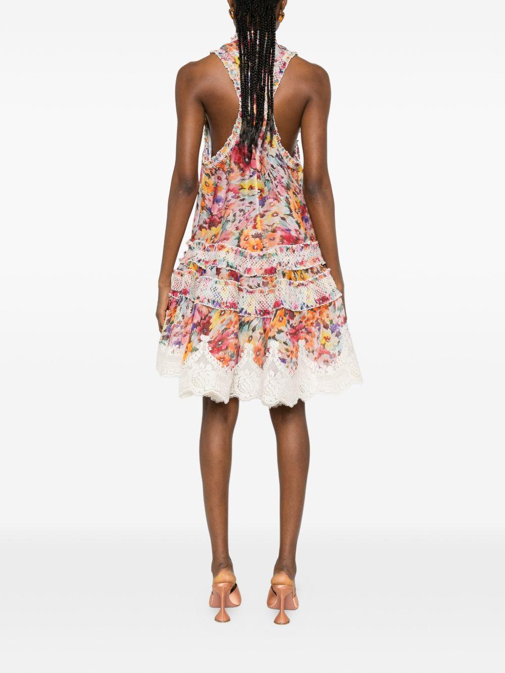 zimmermann dresses red linen silk - women