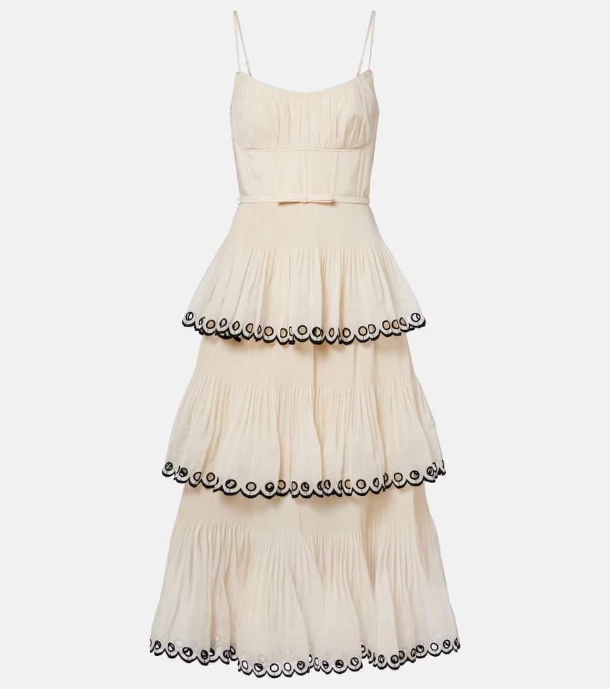 zimmermann embroidered bustier dress