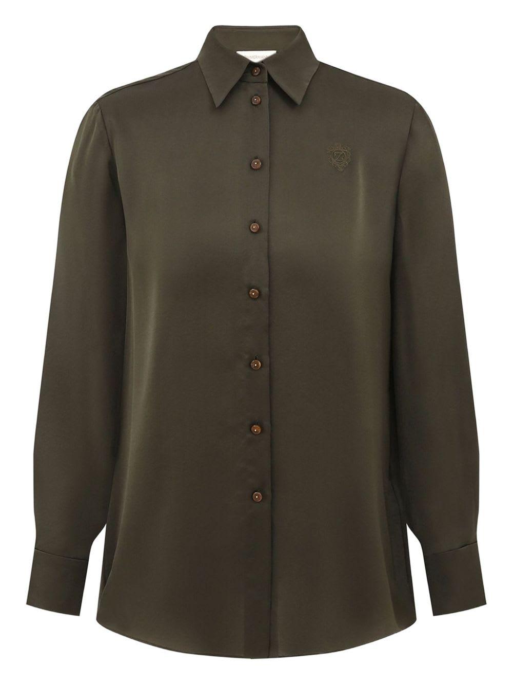 zimmermann embroidered satin shirt