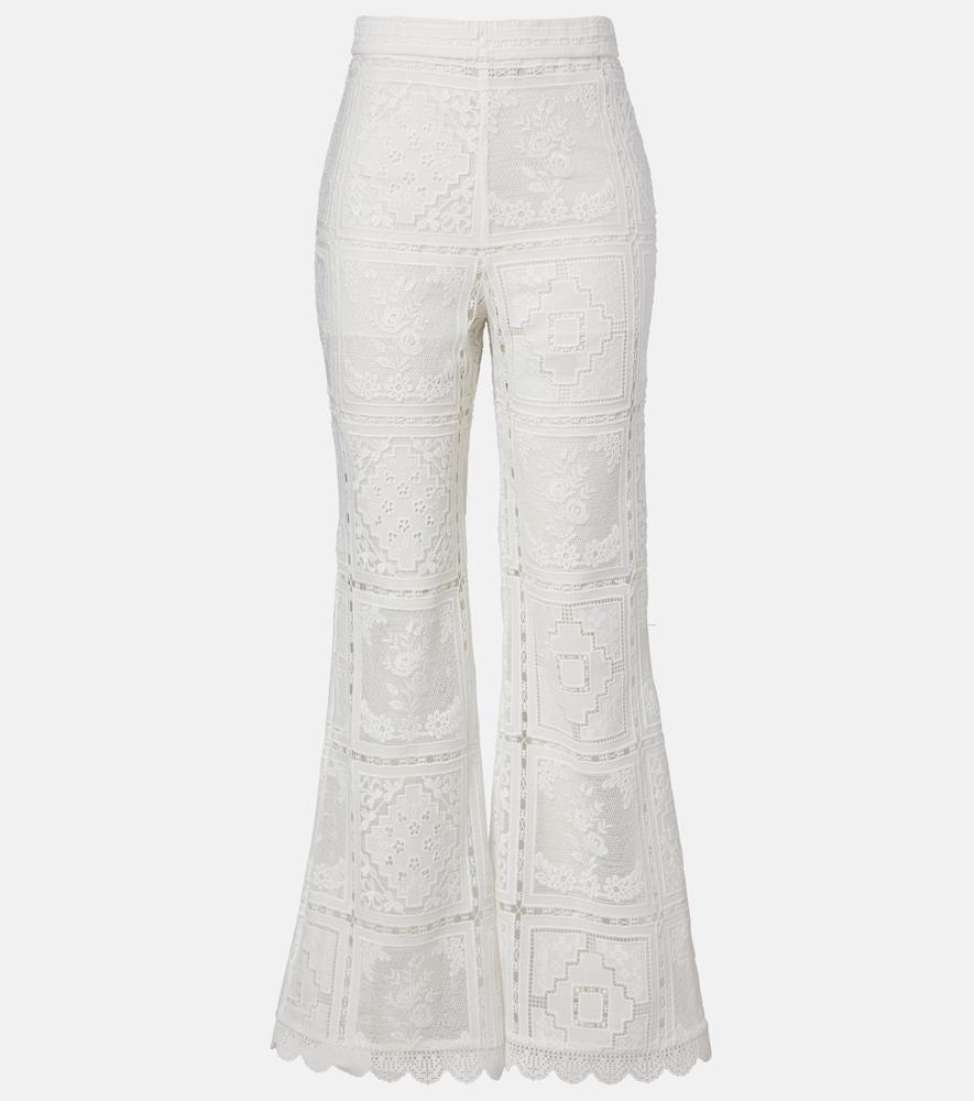 zimmermann floral lace flared pants