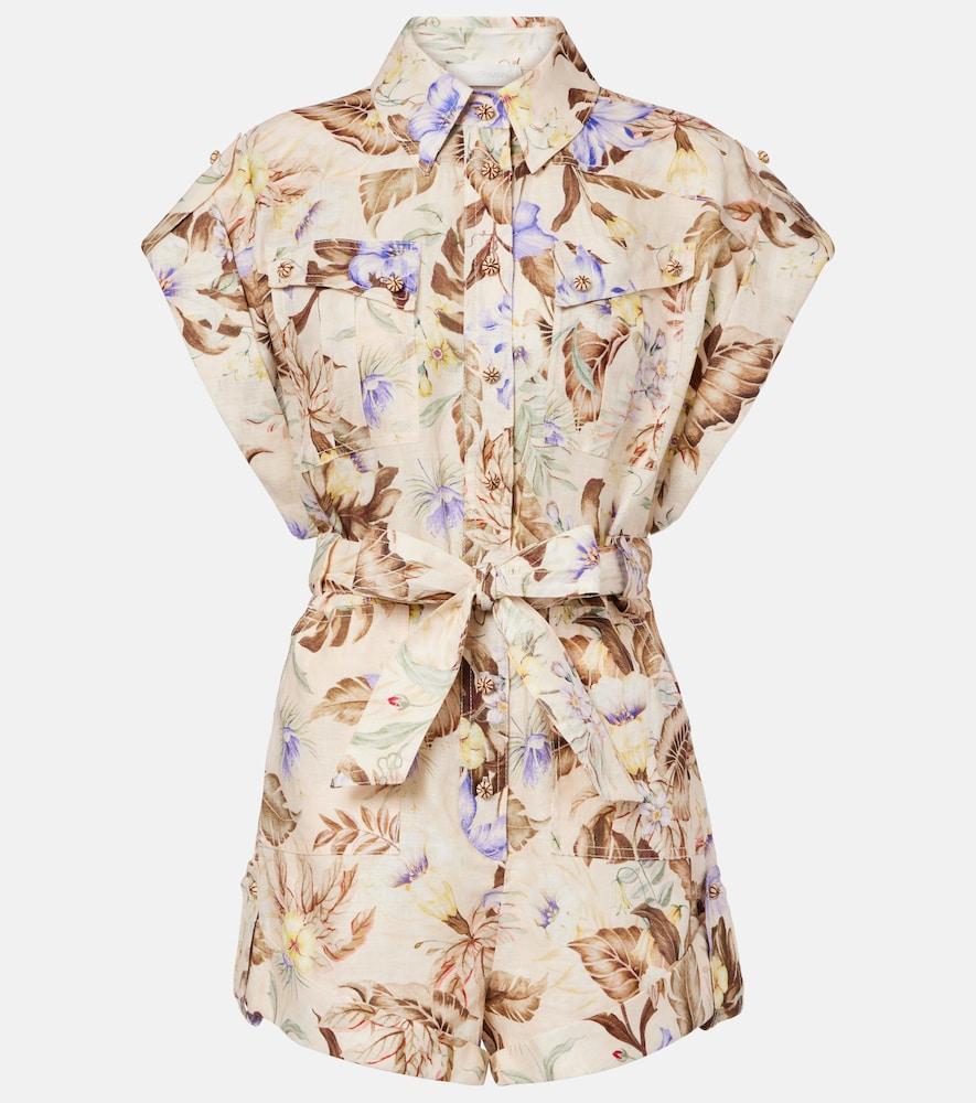 zimmermann floral linen romper