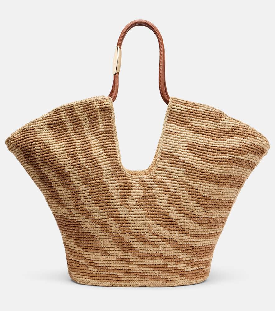 zimmermann goldentime large raffia tote bag