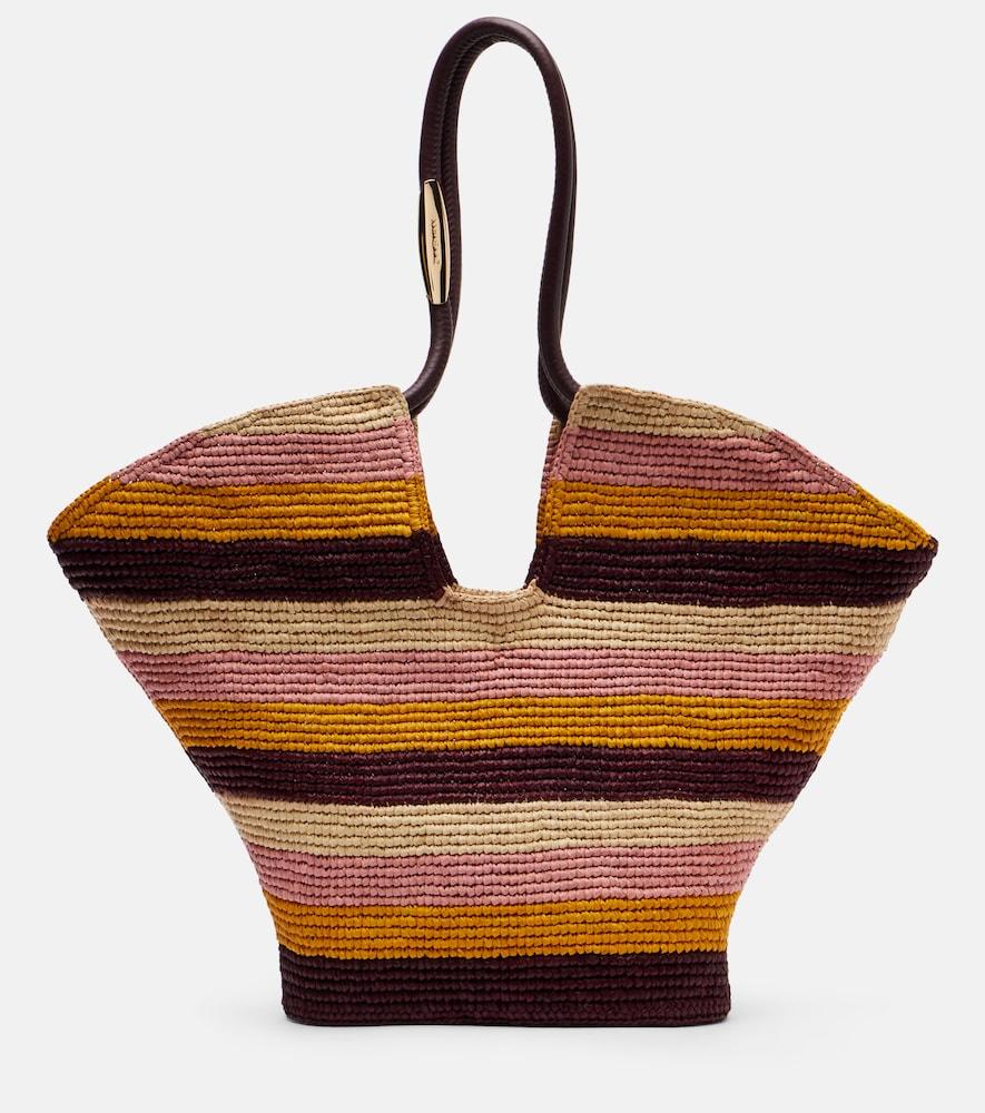 zimmermann goldentime medium raffia tote bag