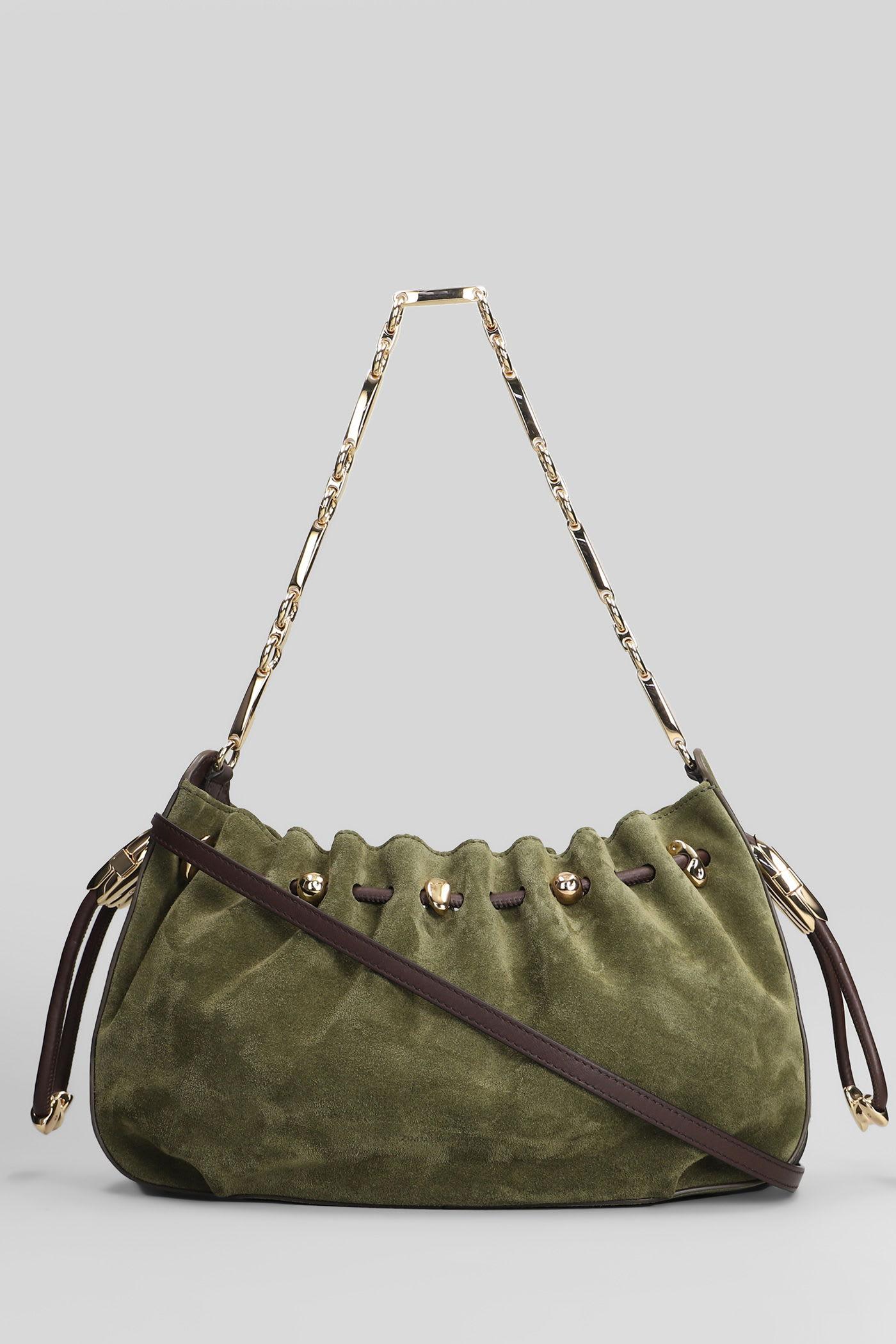 zimmermann halcyon shoulder bag in green leather