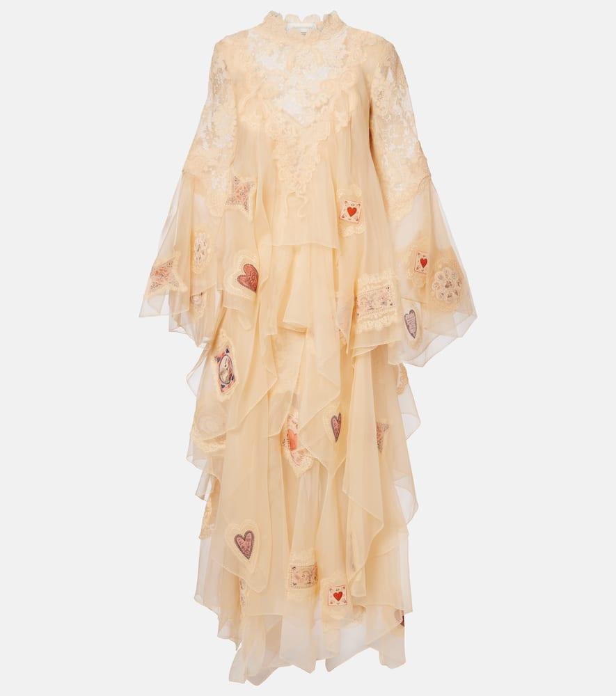 zimmermann hypnotic cascading silk organza gown