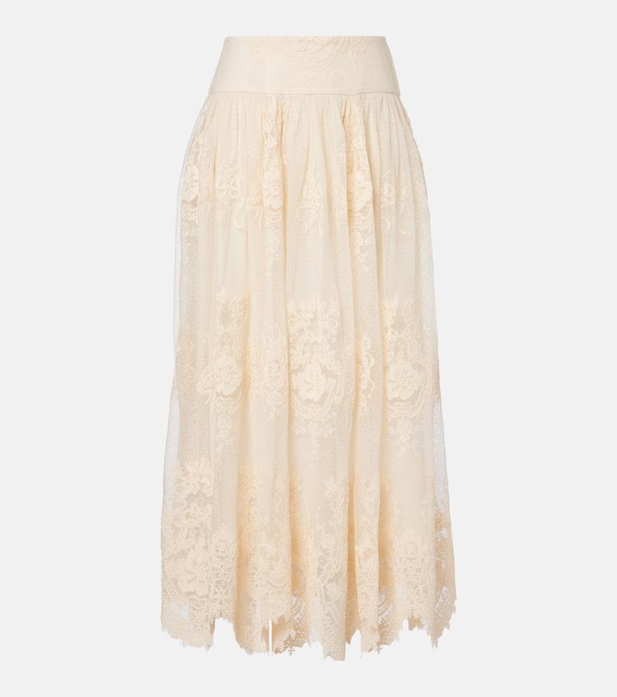 zimmermann hypnotic floral lace maxi skirt