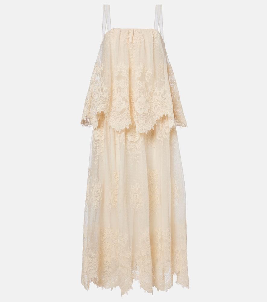 zimmermann hypnotic floral lace midi dress