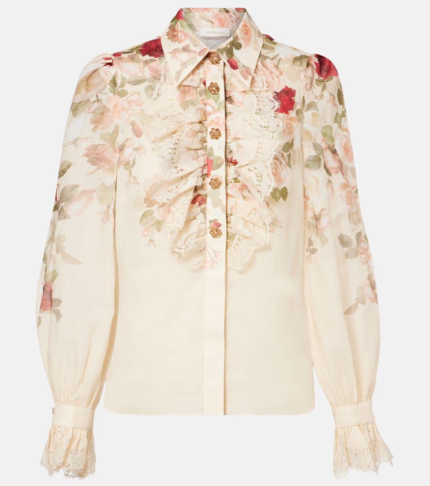 zimmermann hypnotic floral ramie blouse