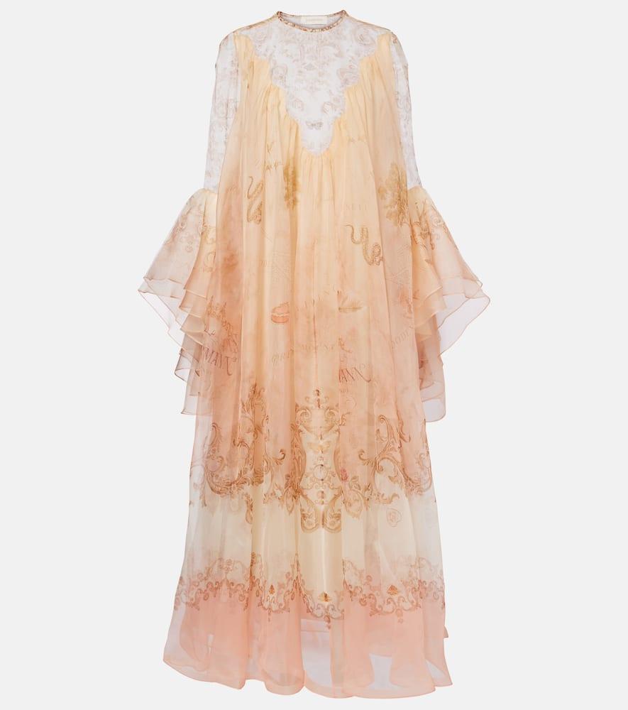 zimmermann hypnotic printed silk gown