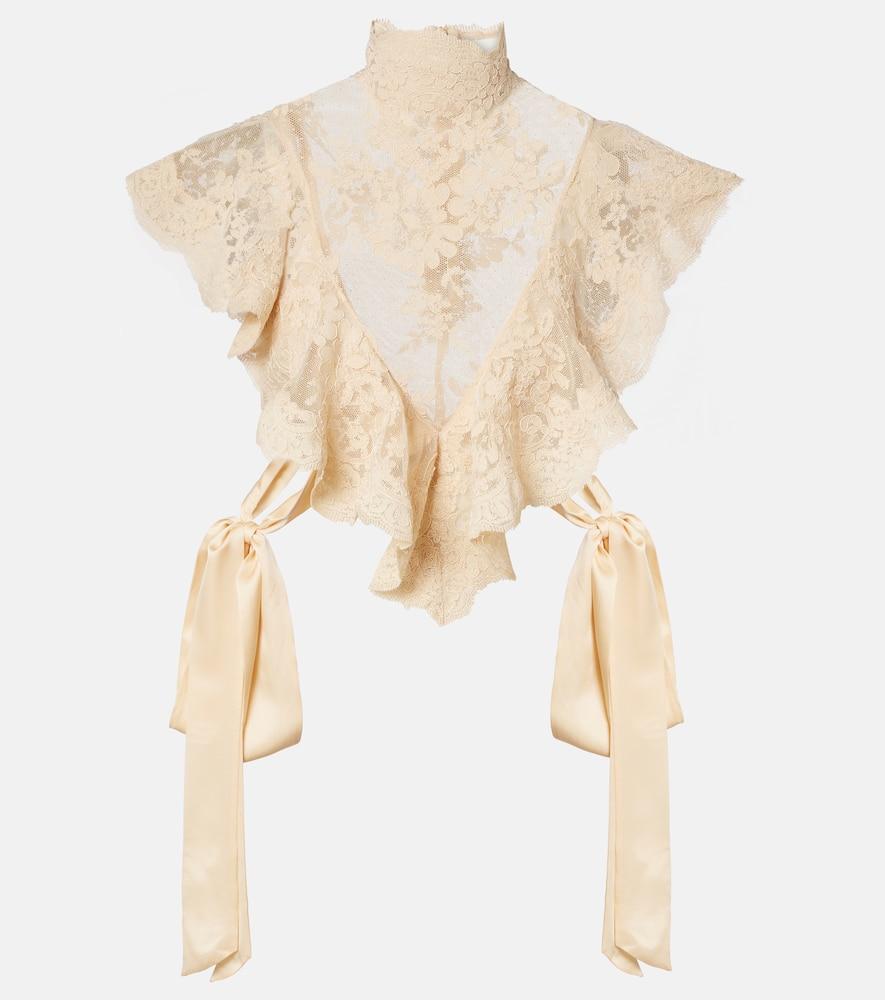 zimmermann hypnotic ruffled lace top