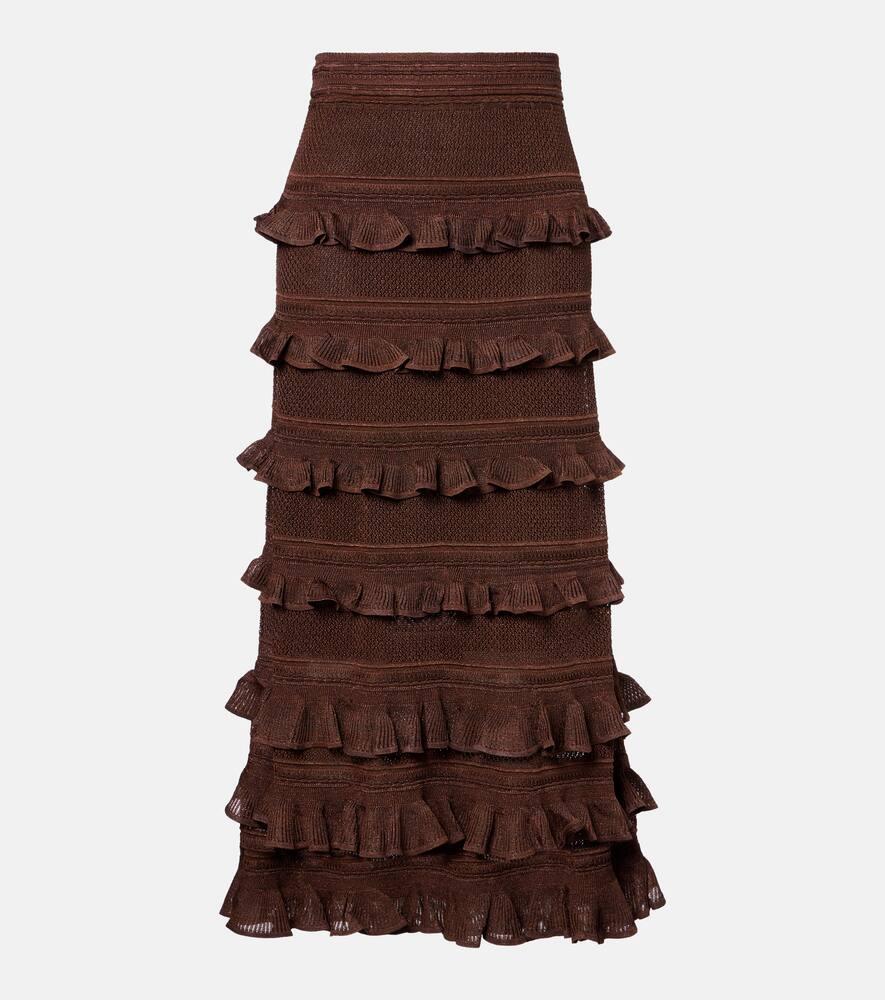 zimmermann hypnotic ruffled maxi skirt