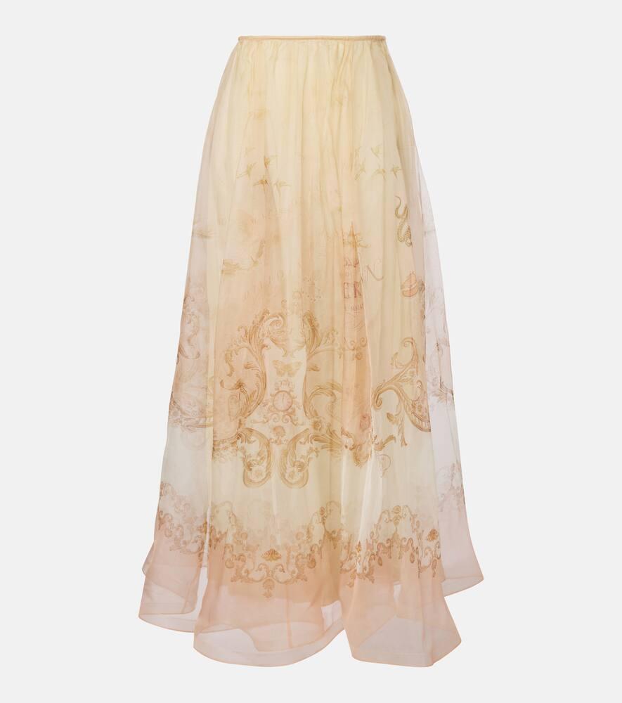 zimmermann hypnotic silk organza maxi skirt
