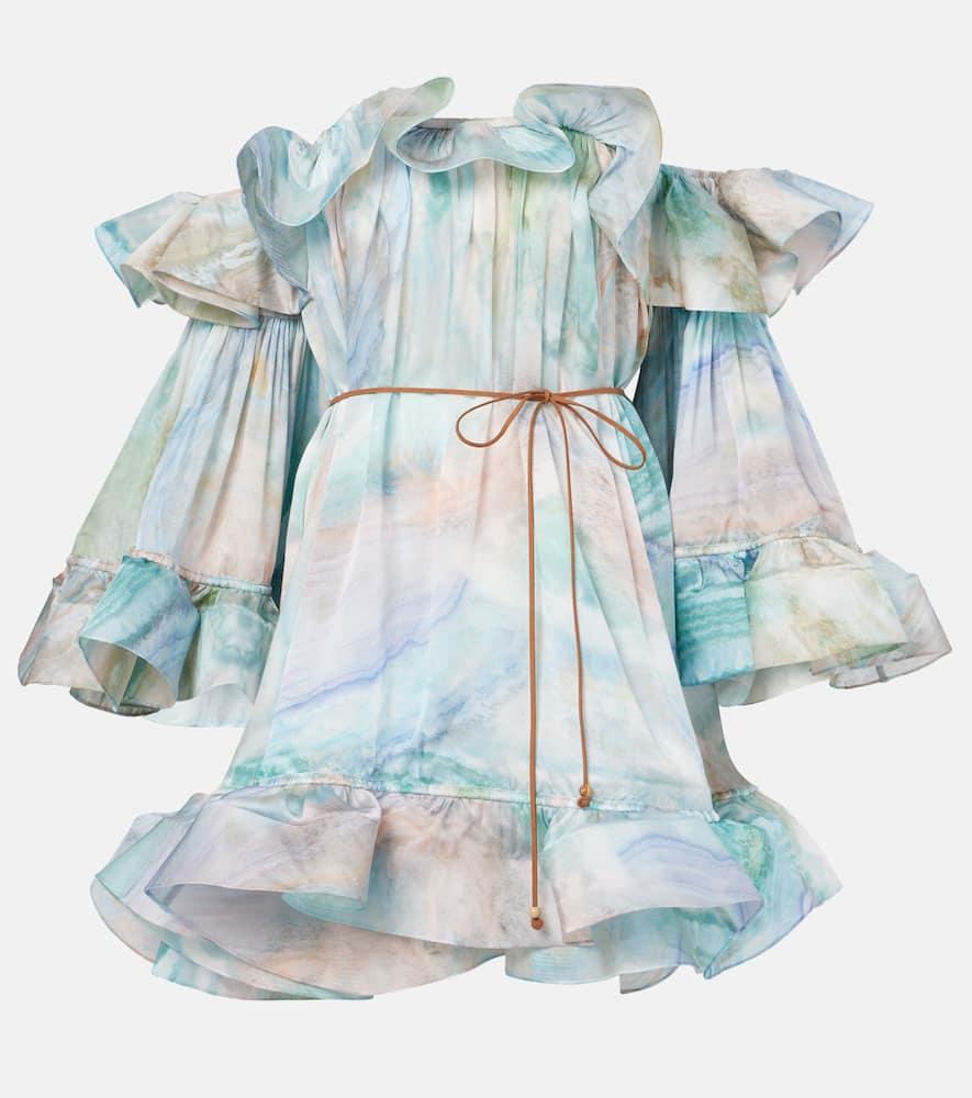 zimmermann illuminate flounce ruffled silk minidress