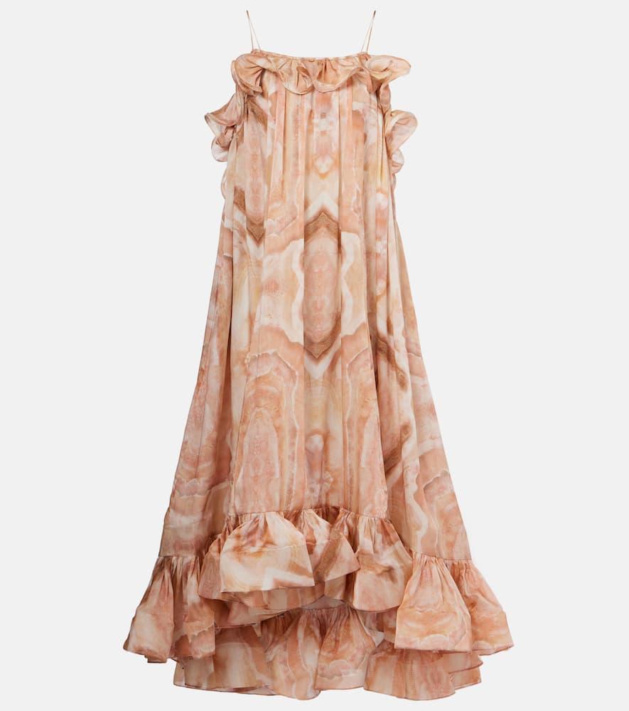 zimmermann illuminate printed silk maxi dress
